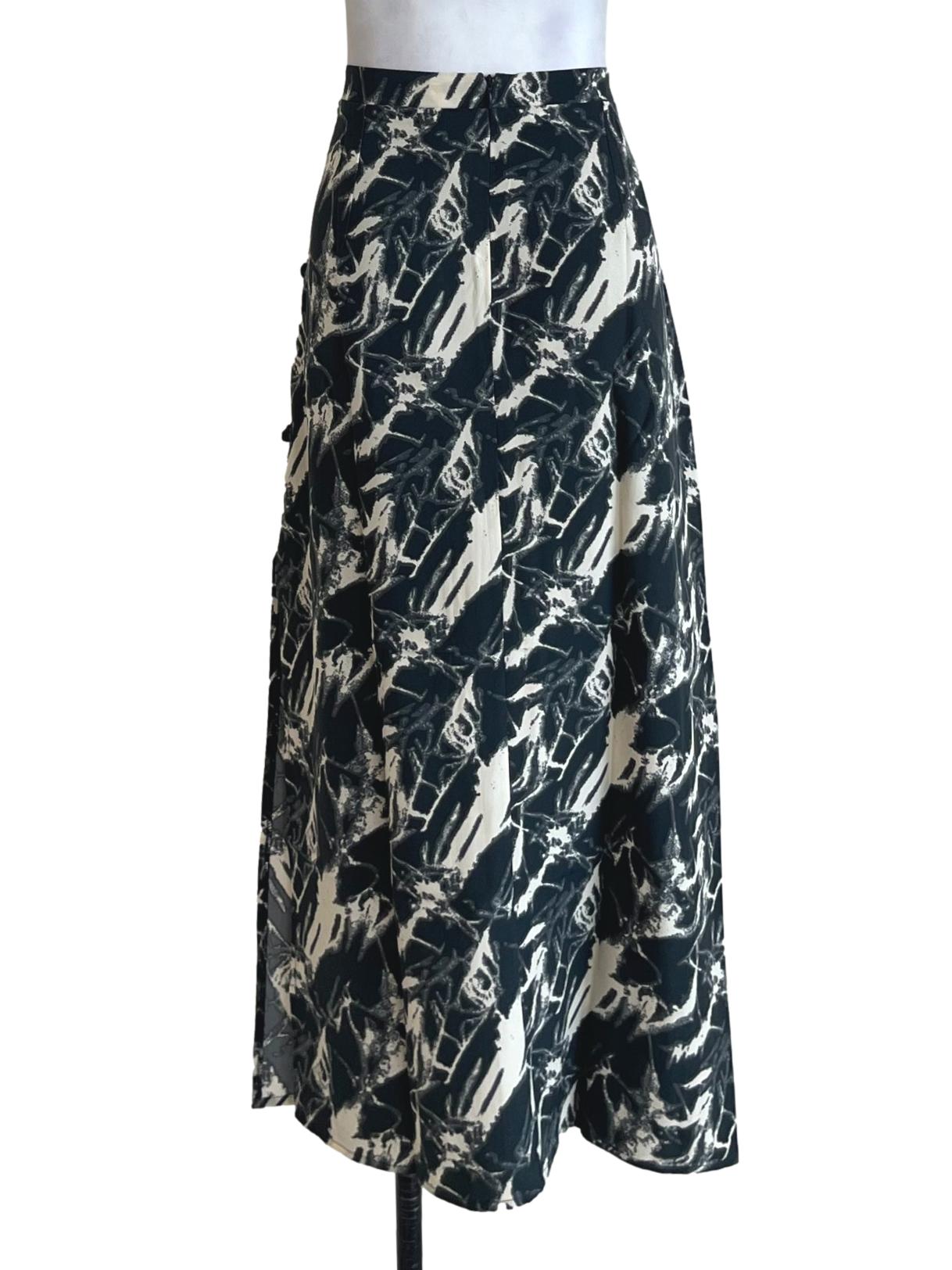 Black Ming Knotted Maxi Skirt