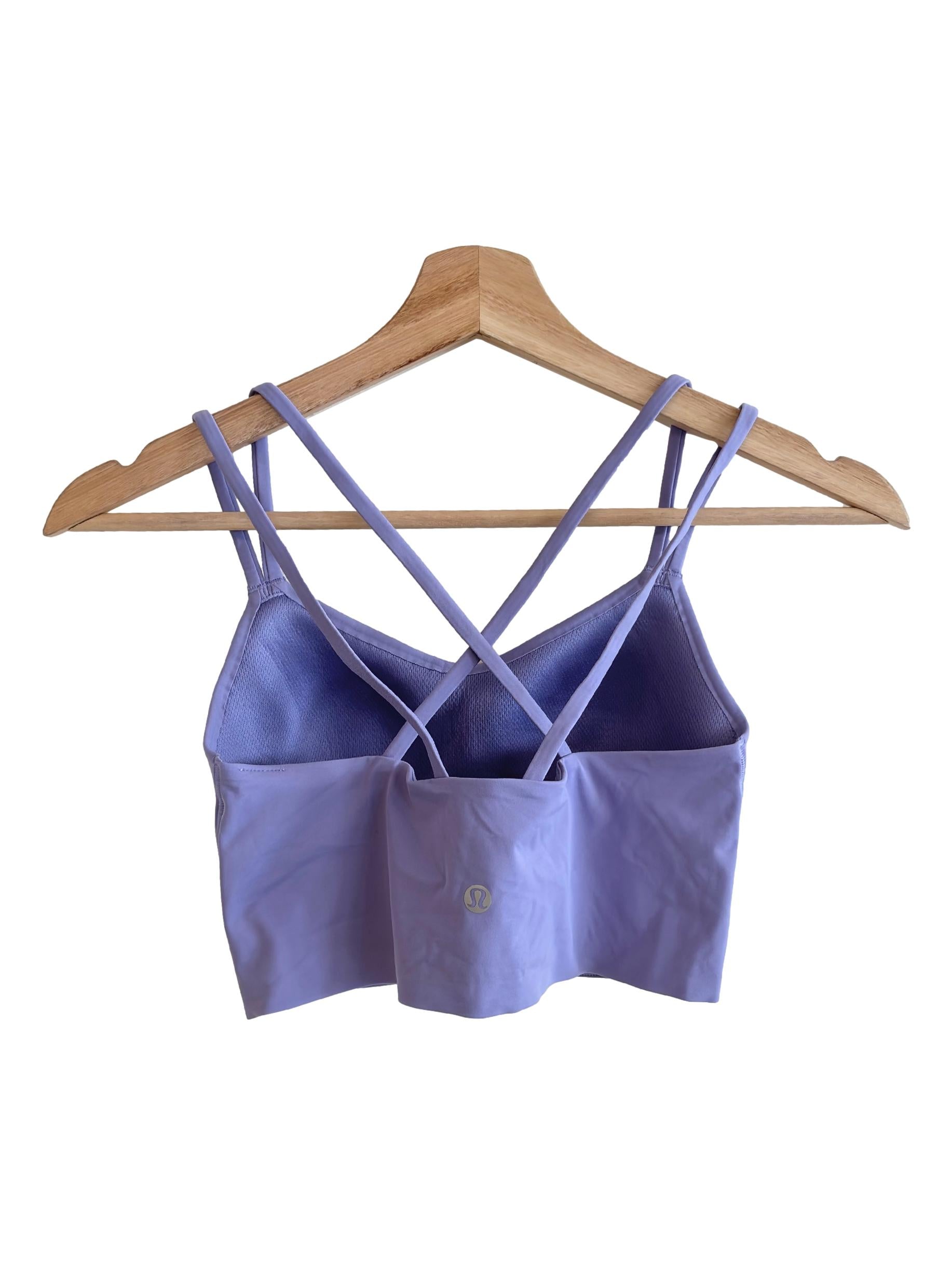Lilac Purple Strappy Back Sports Bra