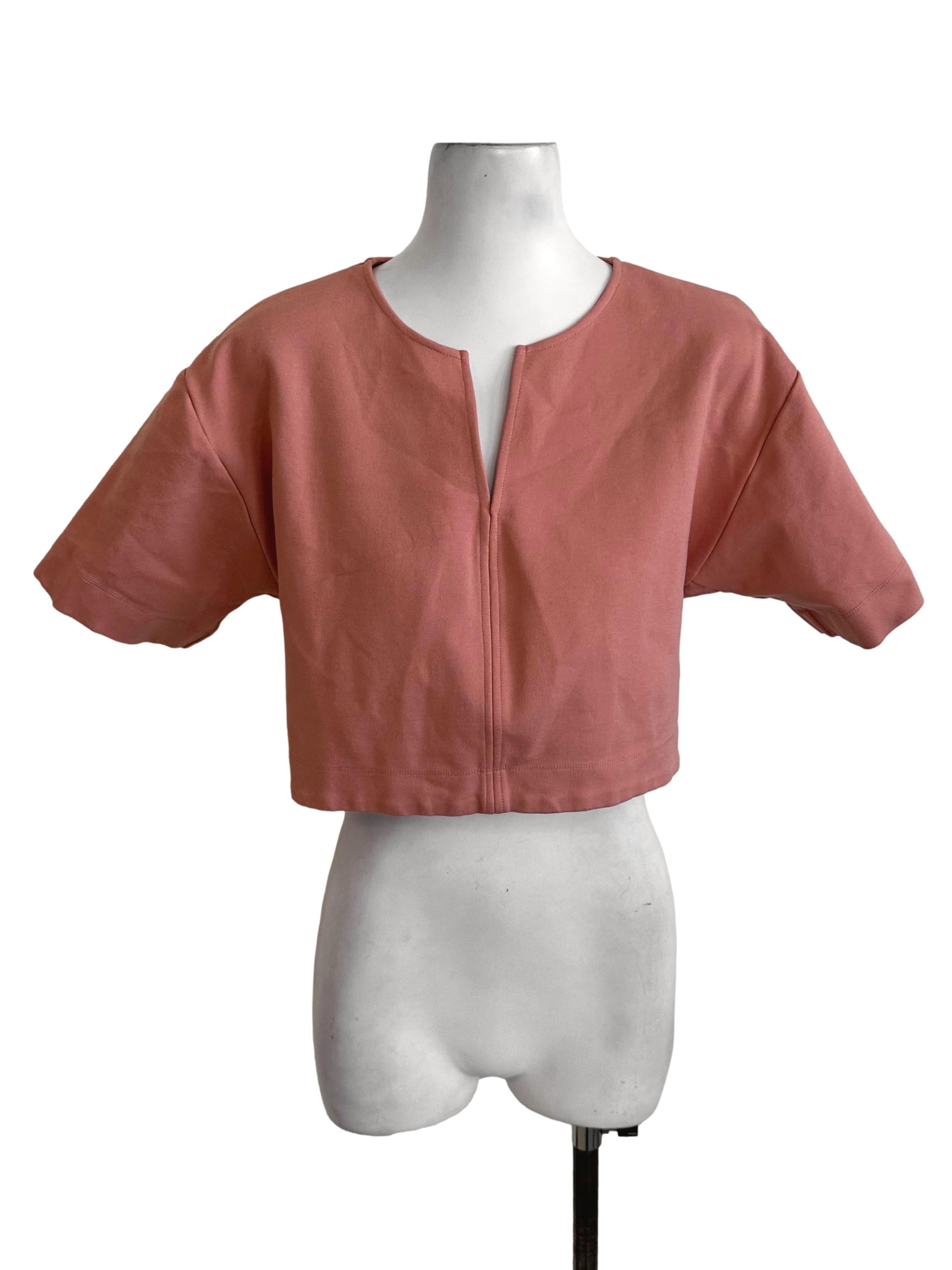 Light Orange Short Sleeve Casual Top LB