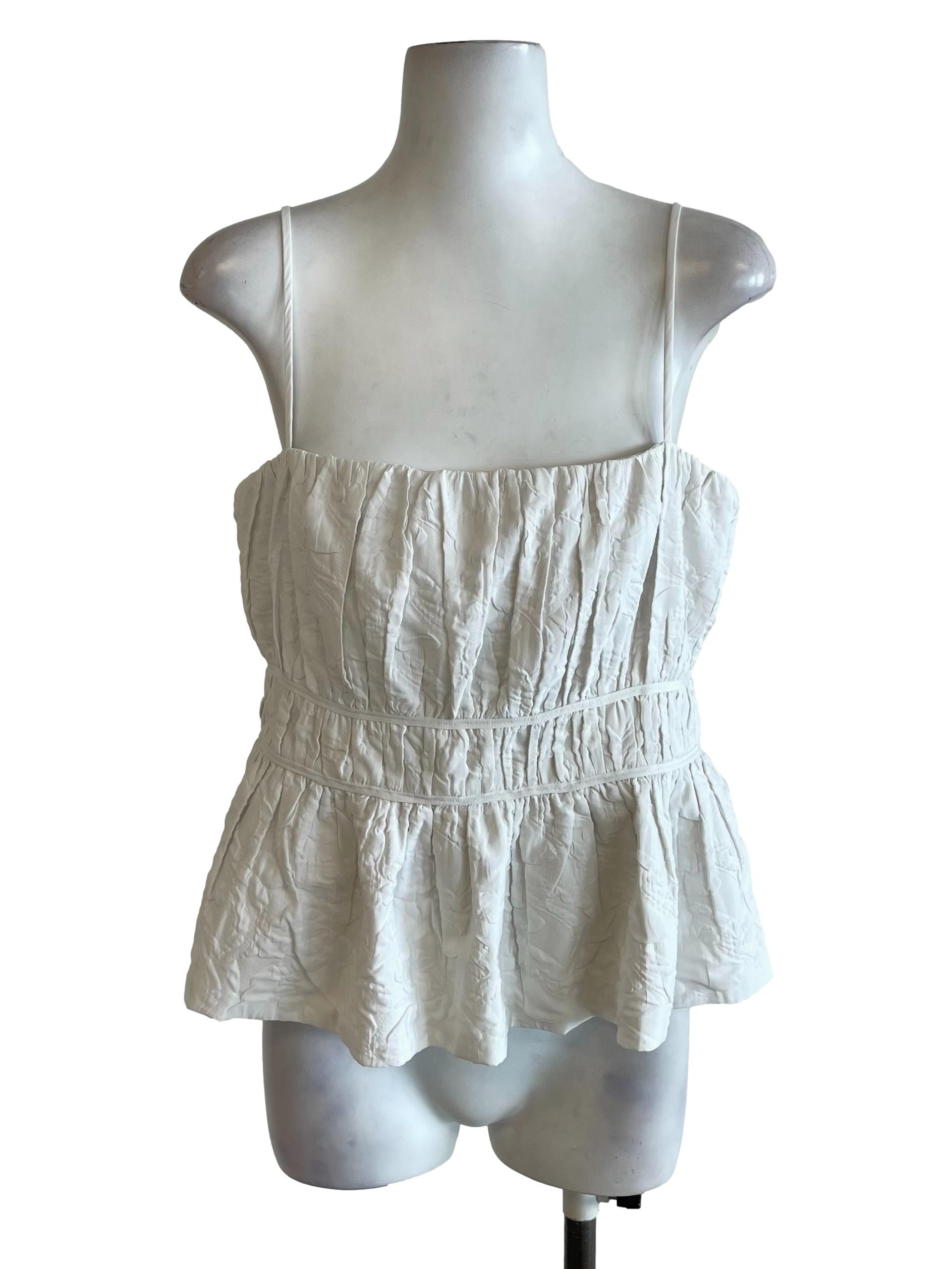 Bone Floral Peplum Cami Top