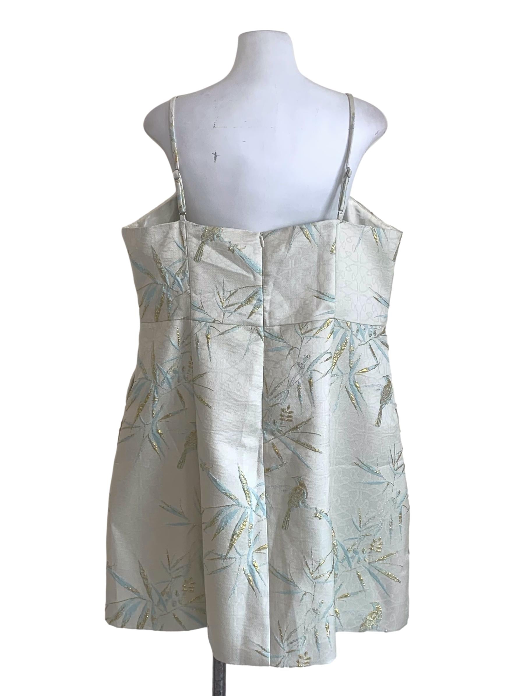 Pistachio Green Pattern Spaghetti Strap Dress