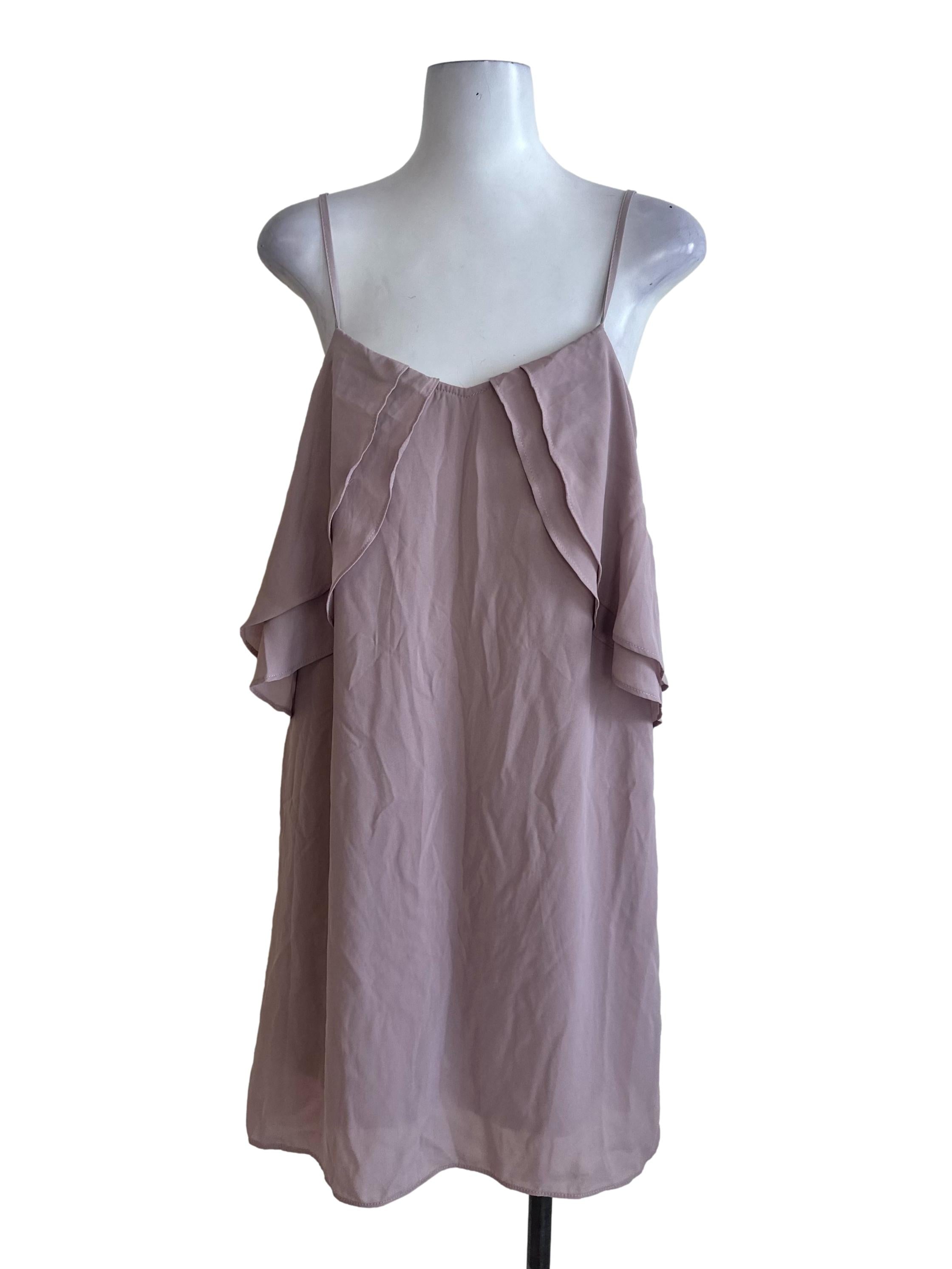 Dusty Purple Spaghetti Strap Off Shoulder Dress