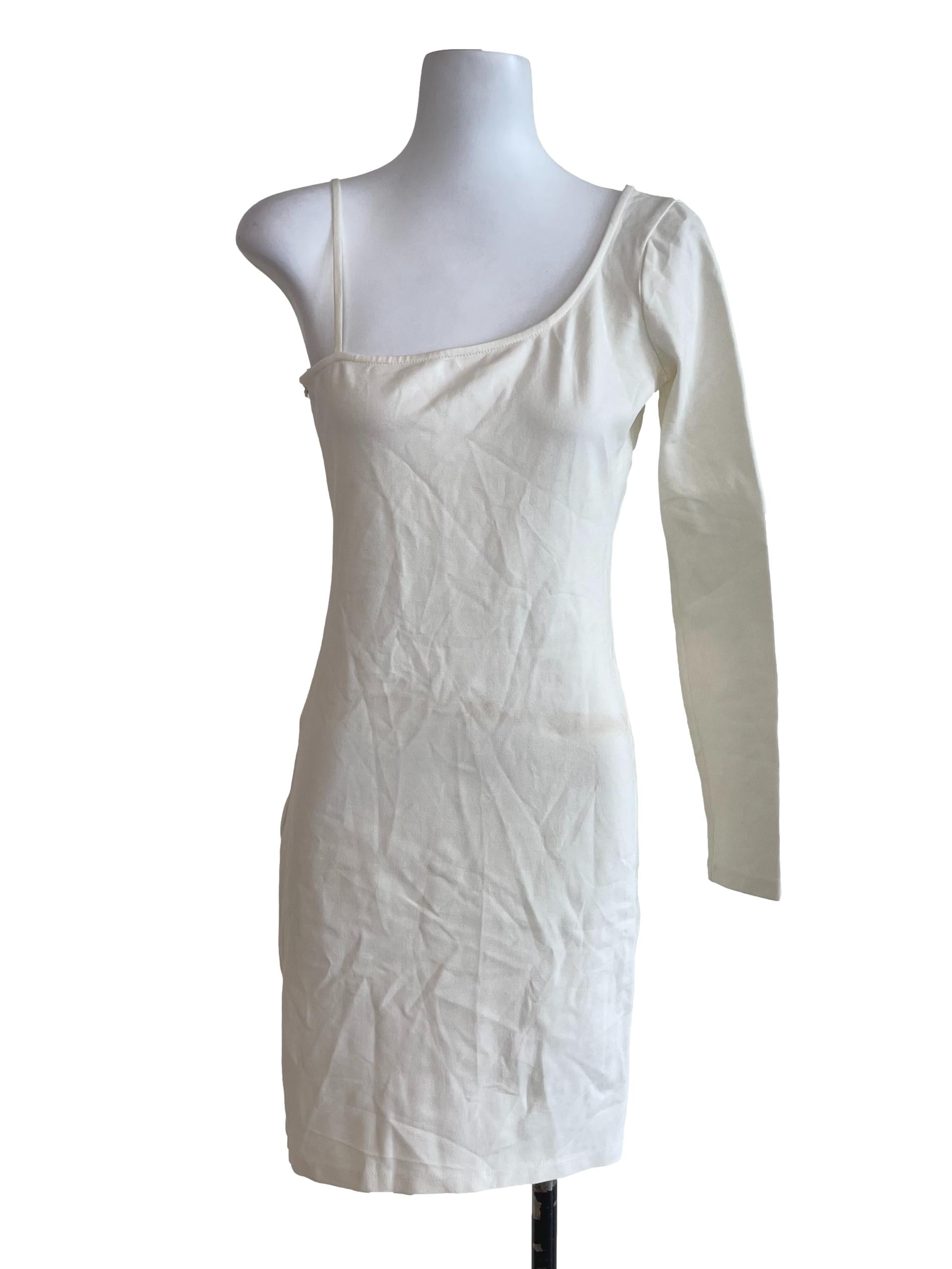 Light Cream Single Sleeve Dress