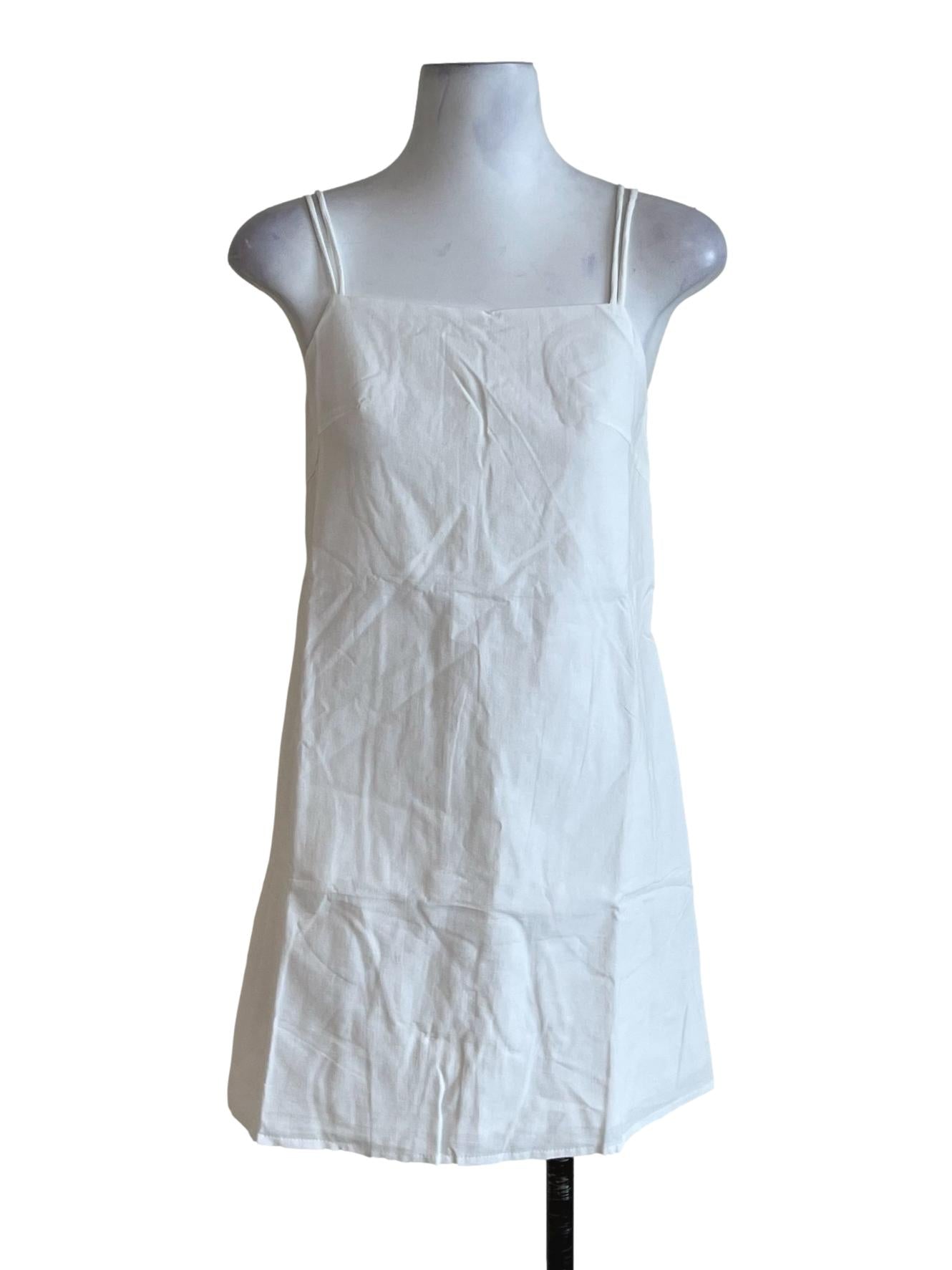 White Ambrose Linen Basic Dress