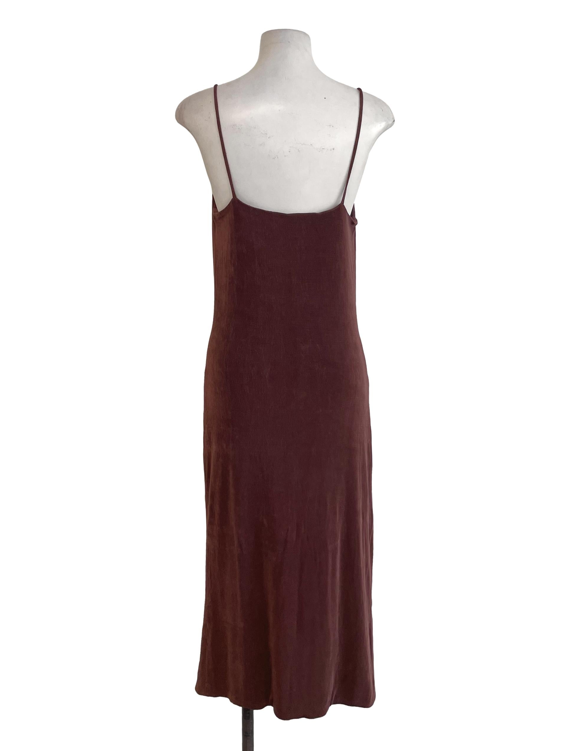 Brown Plain Slip Dress