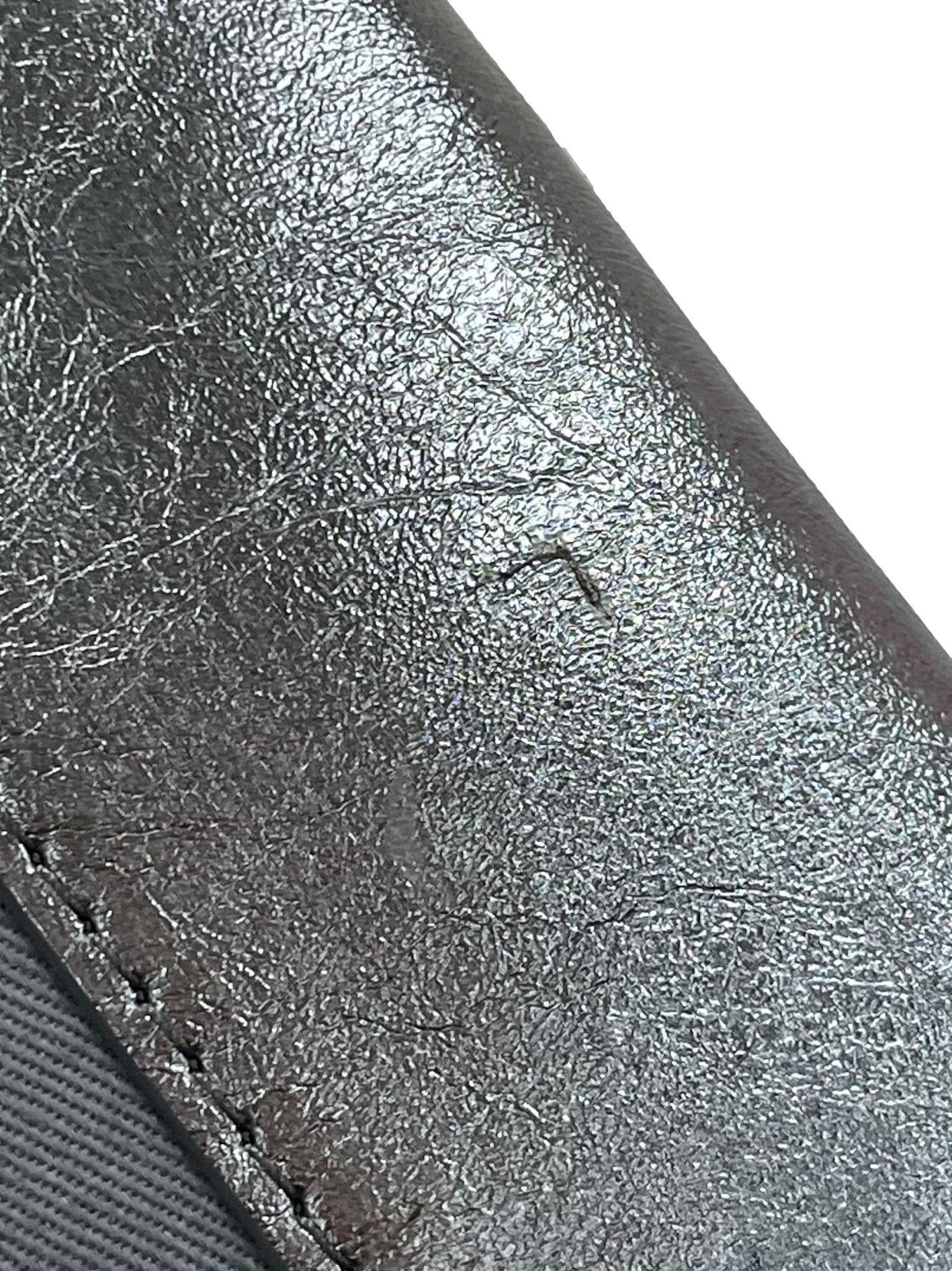 Silver Sianna Metallic Chain-Handle Shoulder Bag