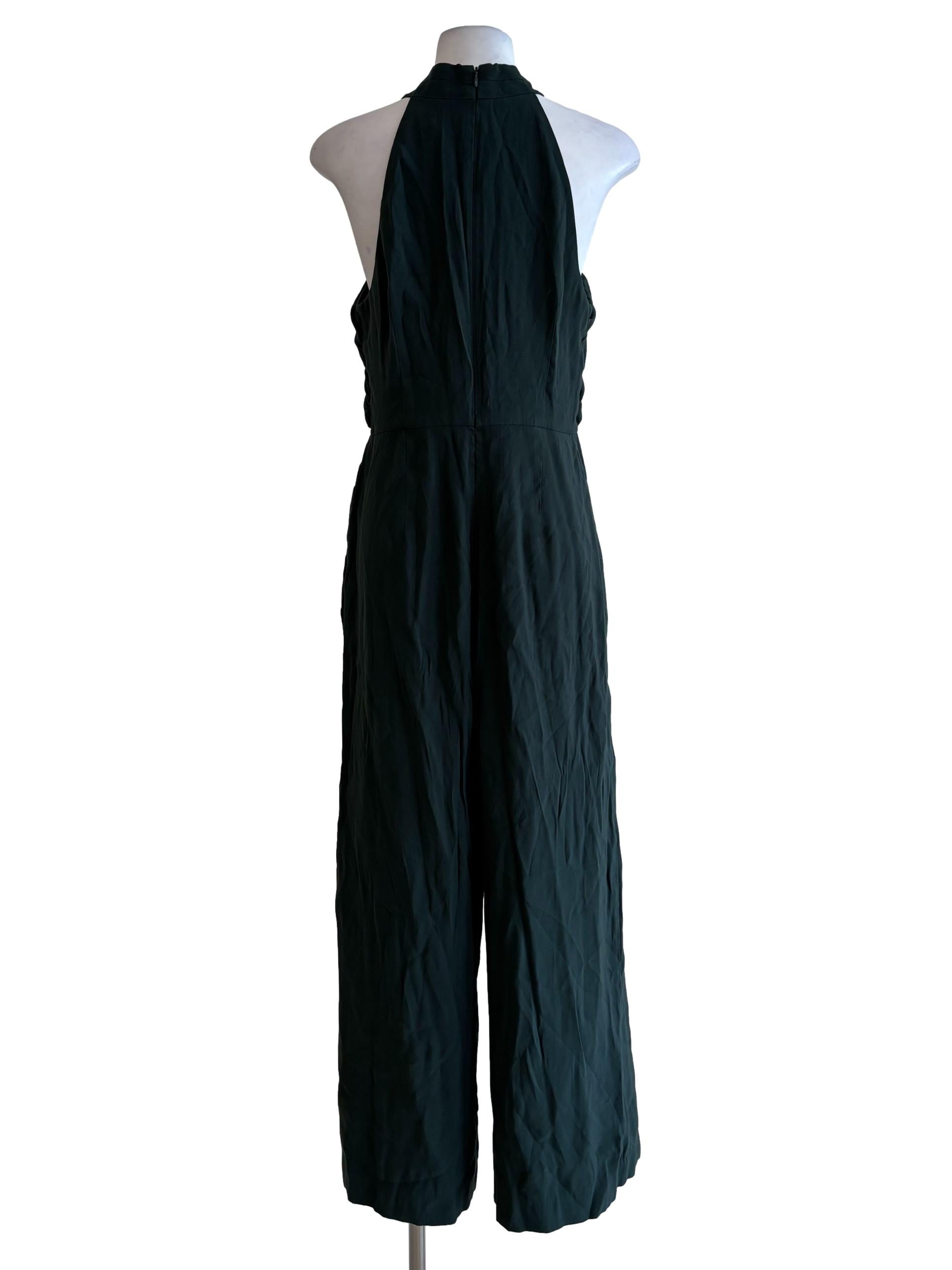 Olive Green Cross Halter Jumpsuit