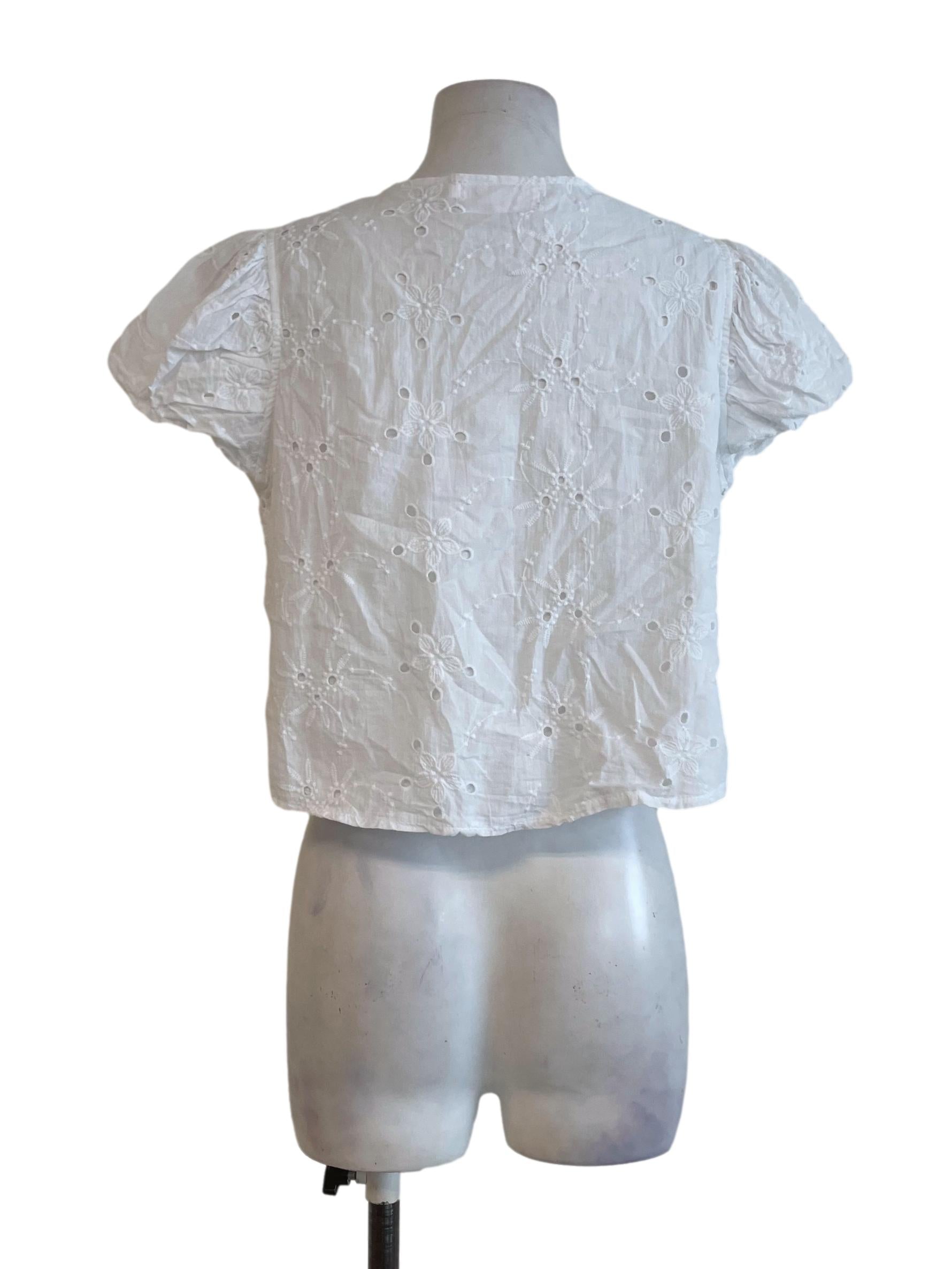 White Eyelet Top
