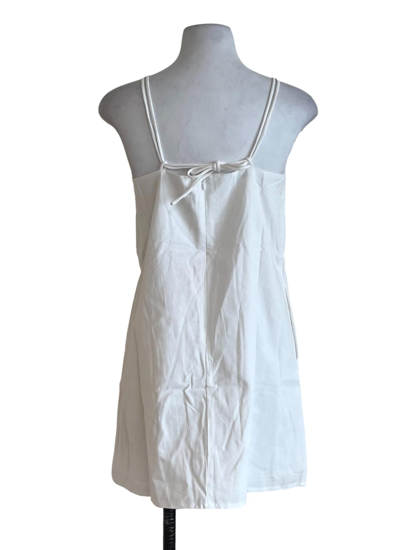White Ambrose Linen Basic Dress