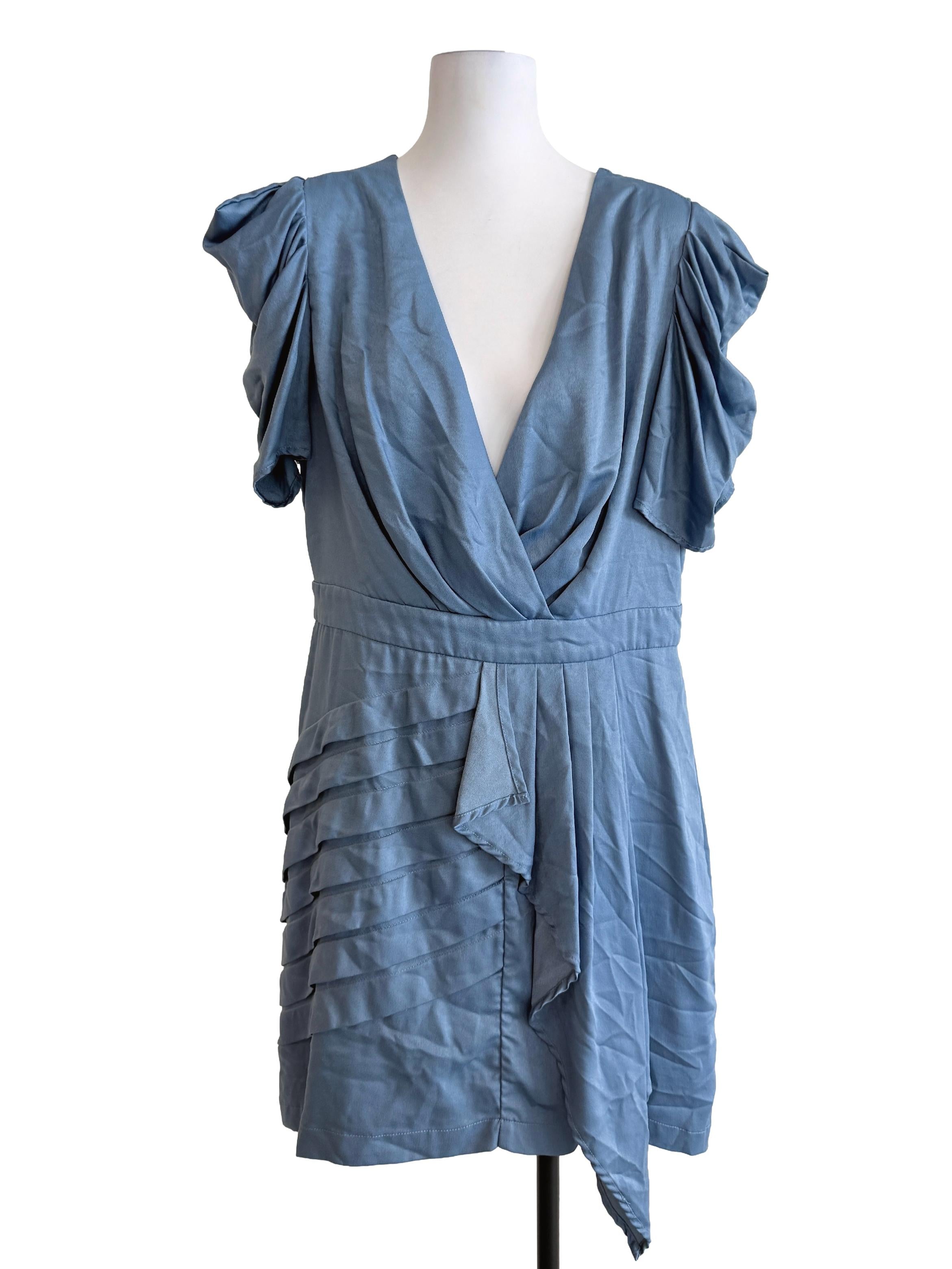 Aegean Blue V-Neck Dress