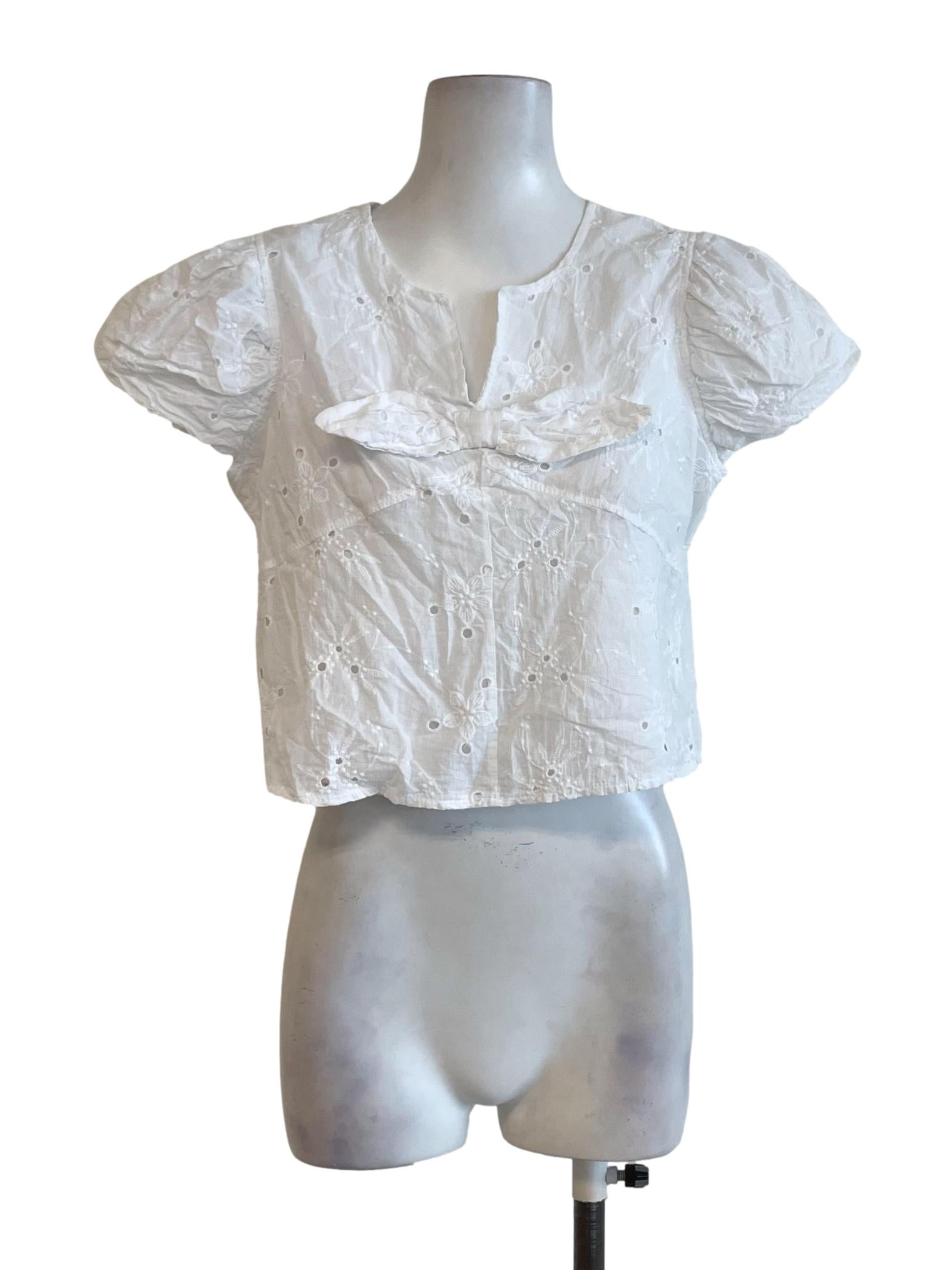 White Eyelet Top