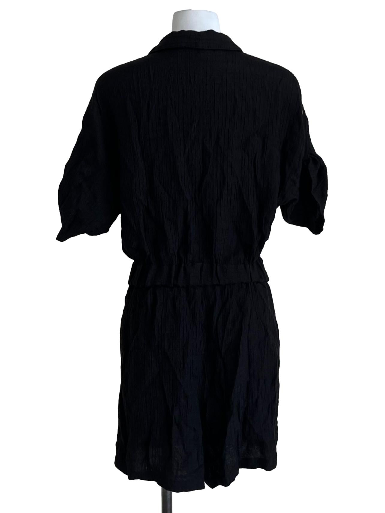 Black Wing Collar Romper