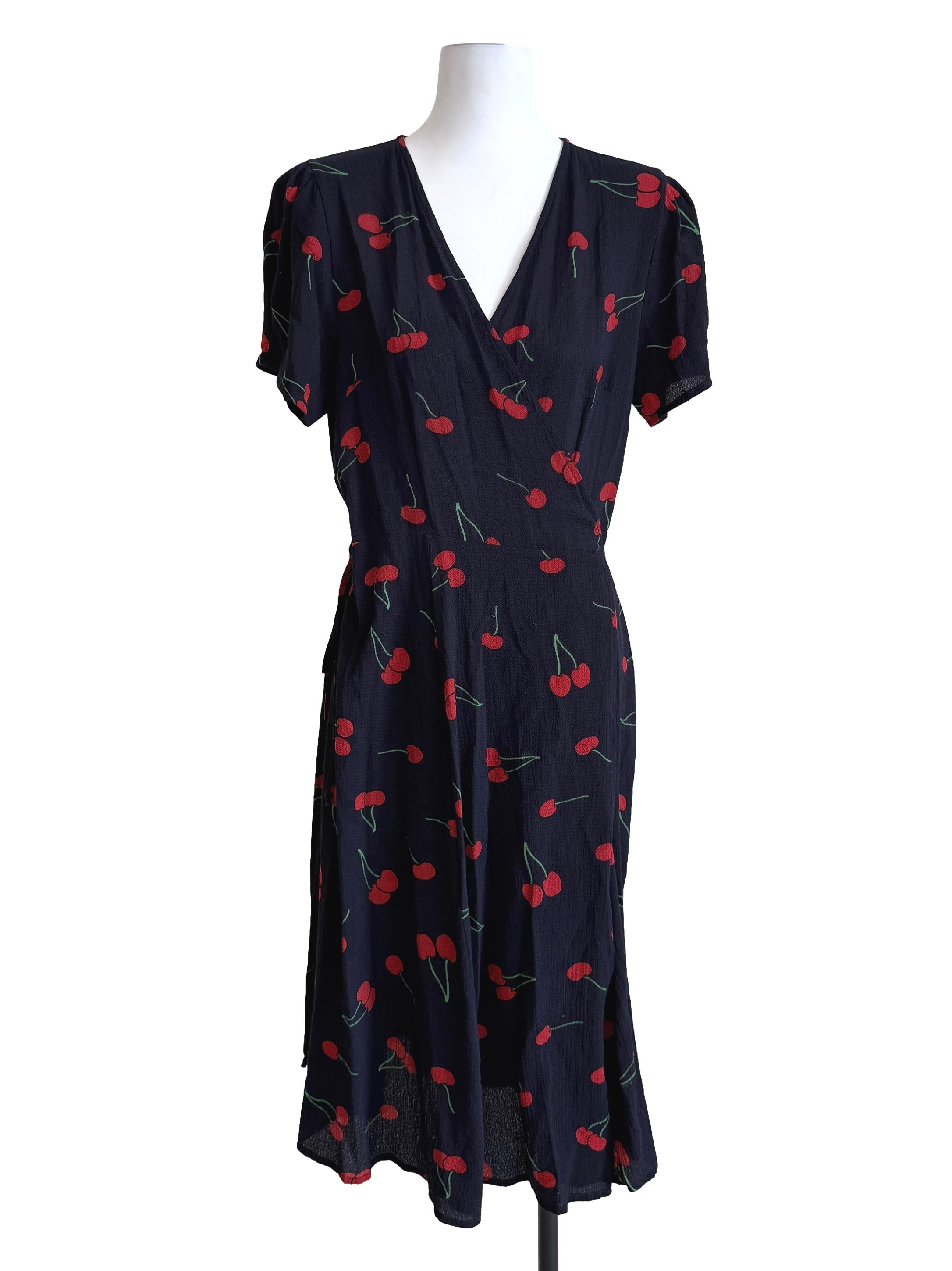 Navy Blue Printed Dress