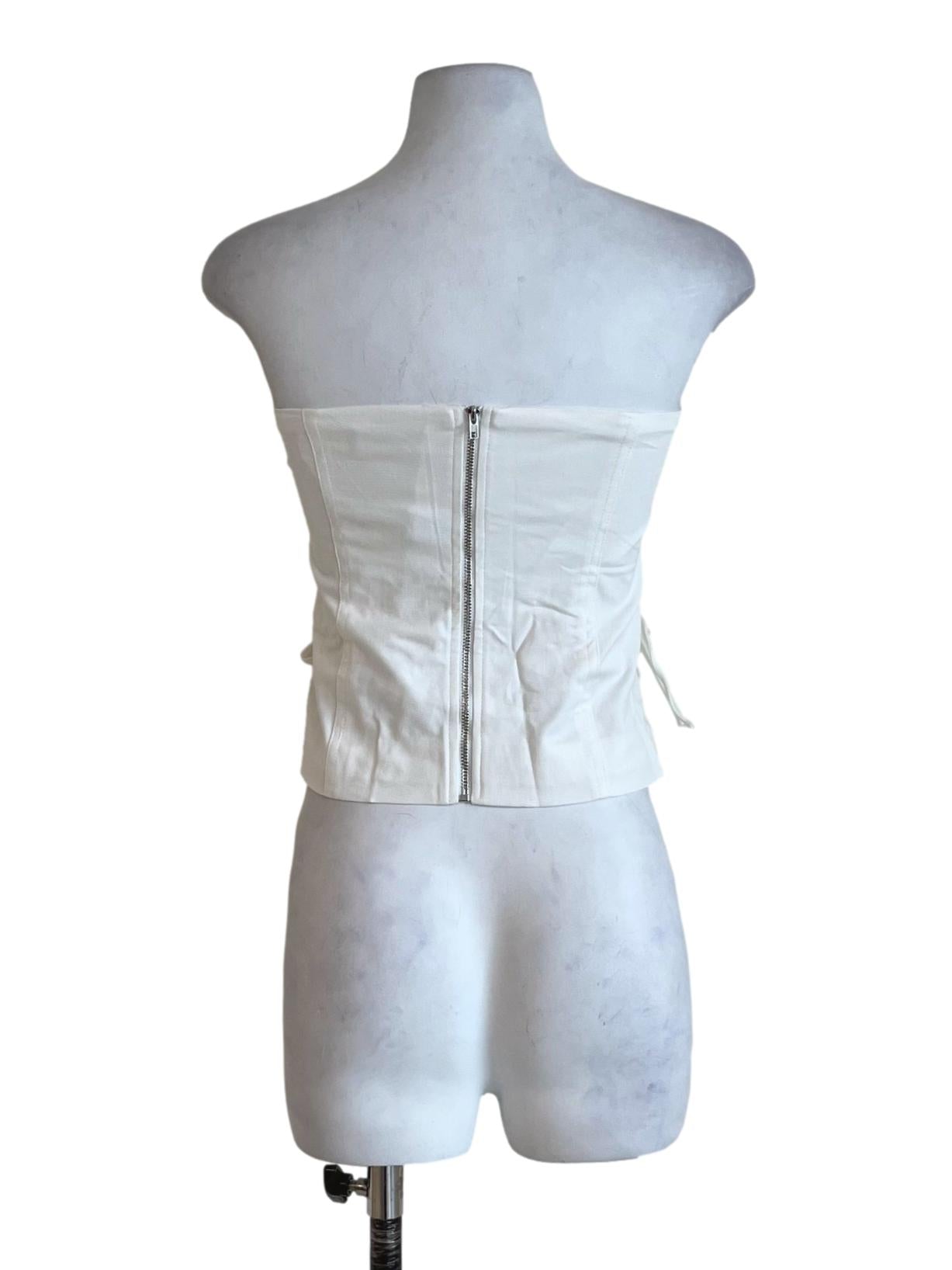 White Nasha Lace Up Tube Padded Top