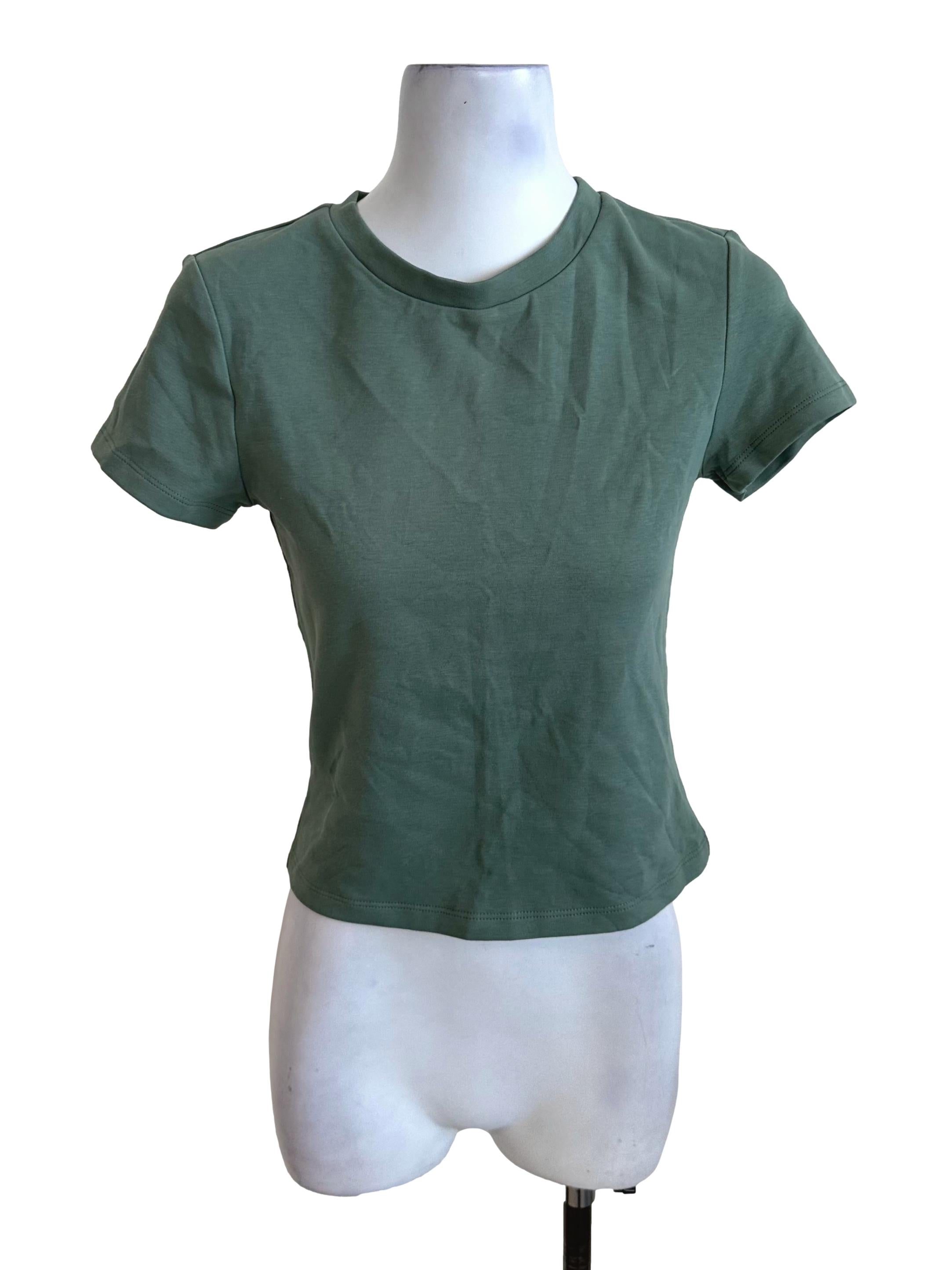Forest Green Round Neck Tee Top