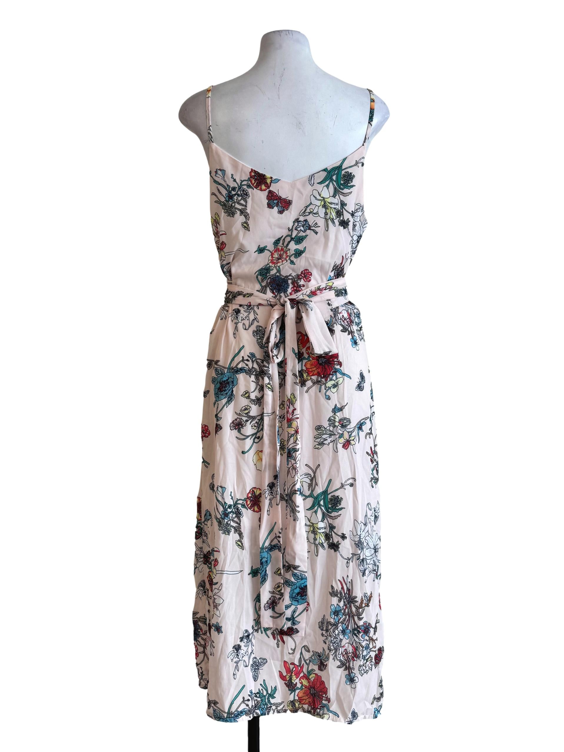 Pale Peach With Multicolor Prints Dress