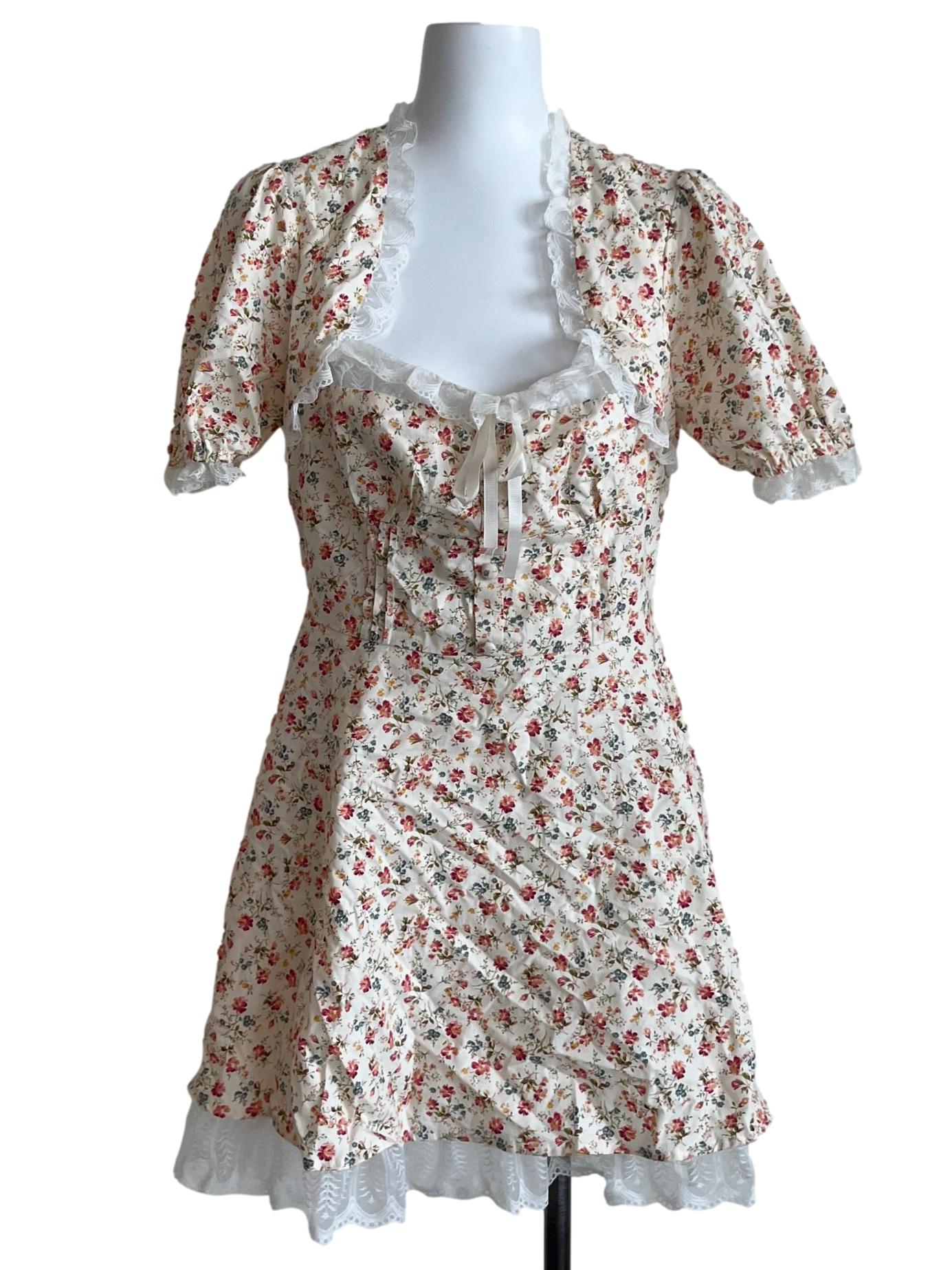 Shamrock Floral Lace Hem Dress
