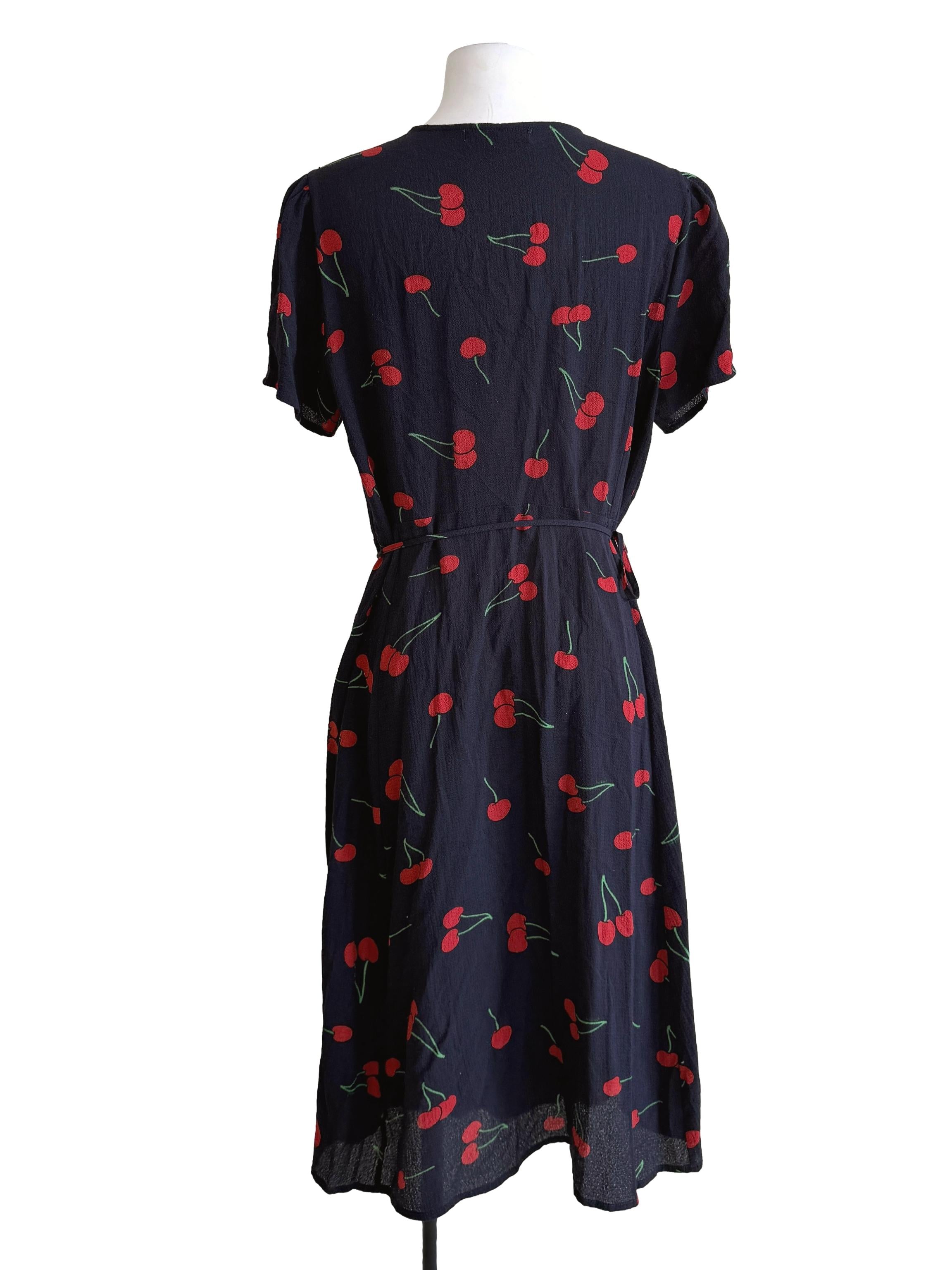 Navy Blue Printed Dress