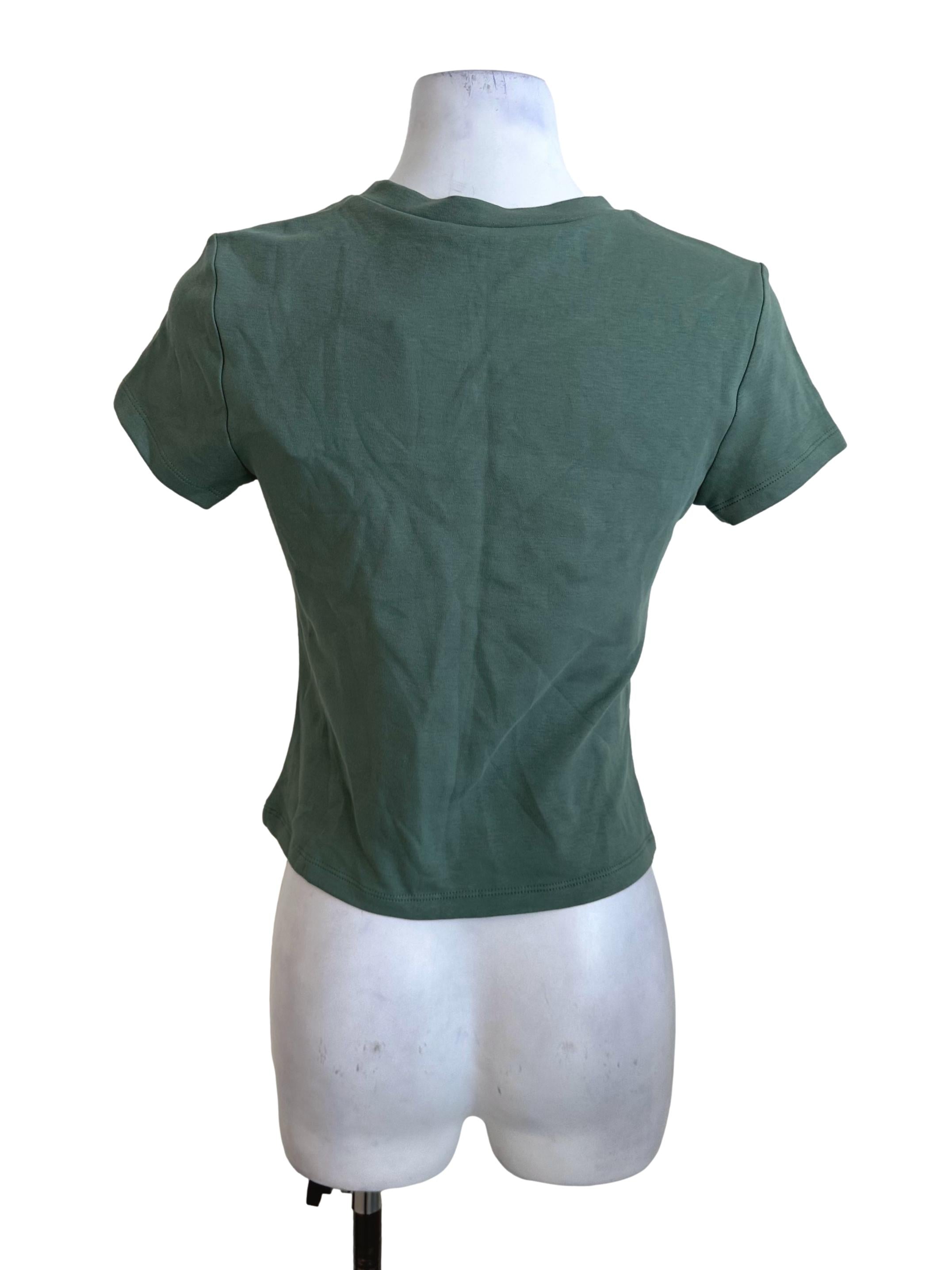 Forest Green Round Neck Tee Top