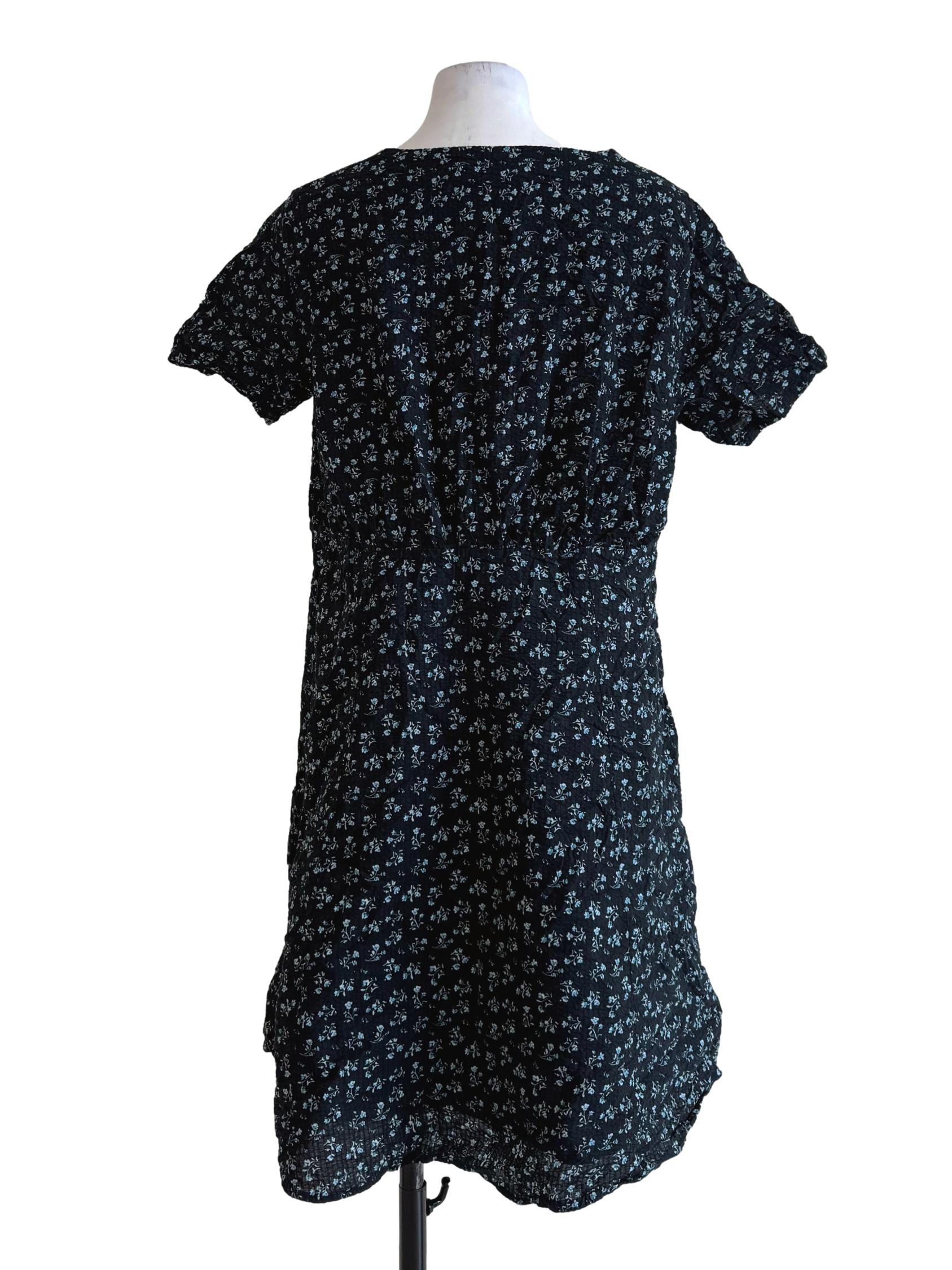 Black With Blue Prints Dress