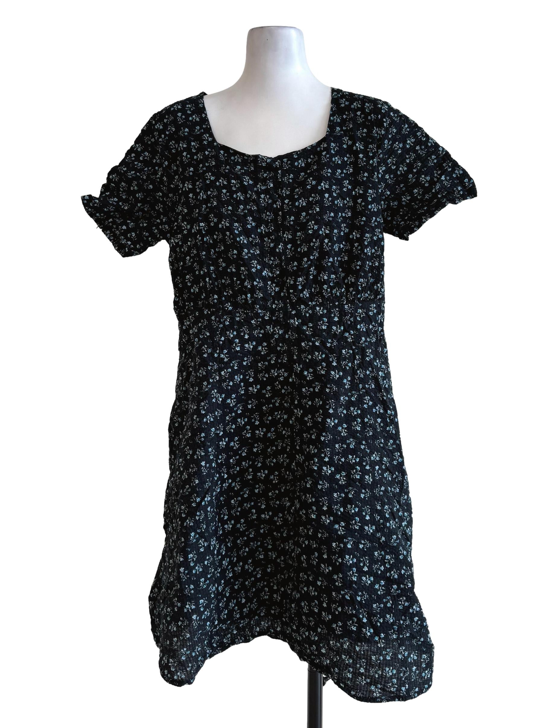Black With Blue Prints Dress