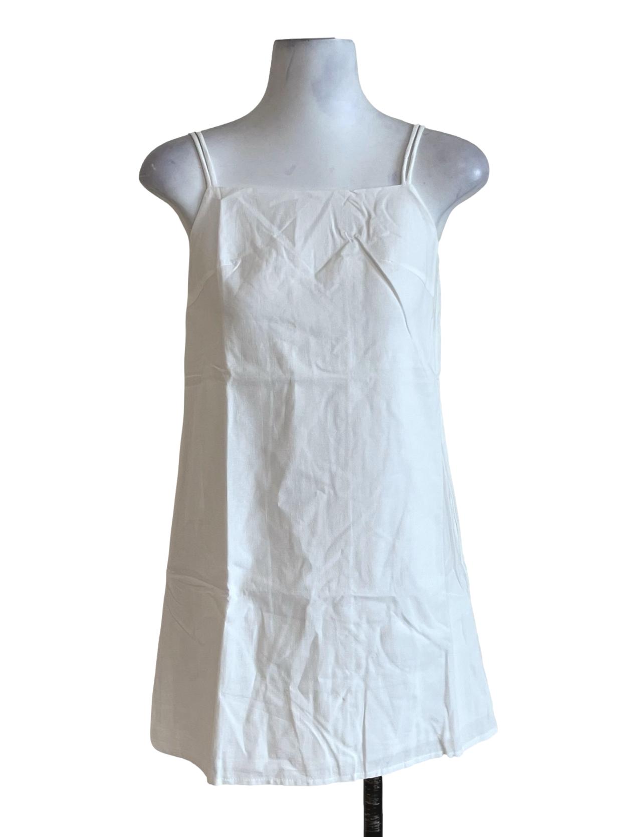 White Ambrose Linen Basic Dress