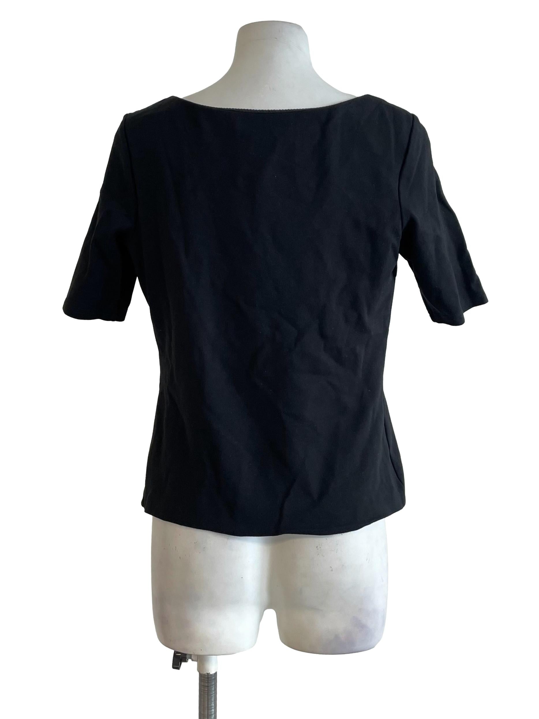 Black Square Neck Fit Top