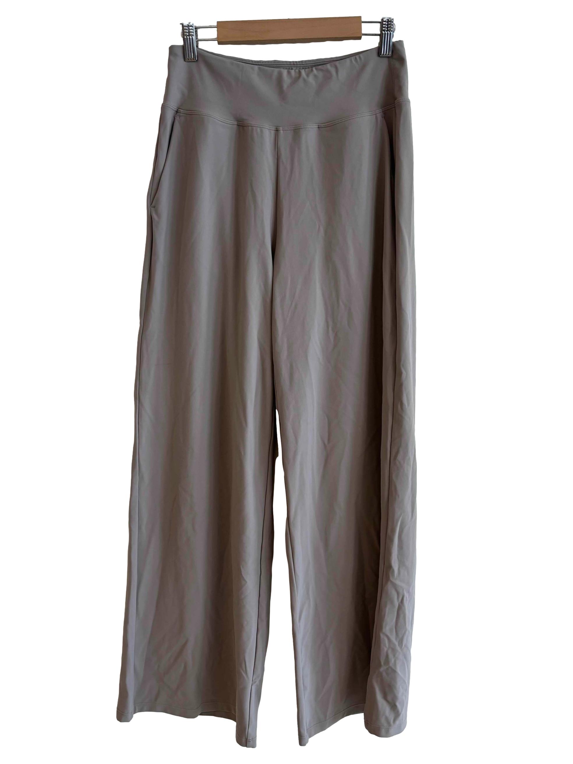 Bone Beige Wide Yoga Pants