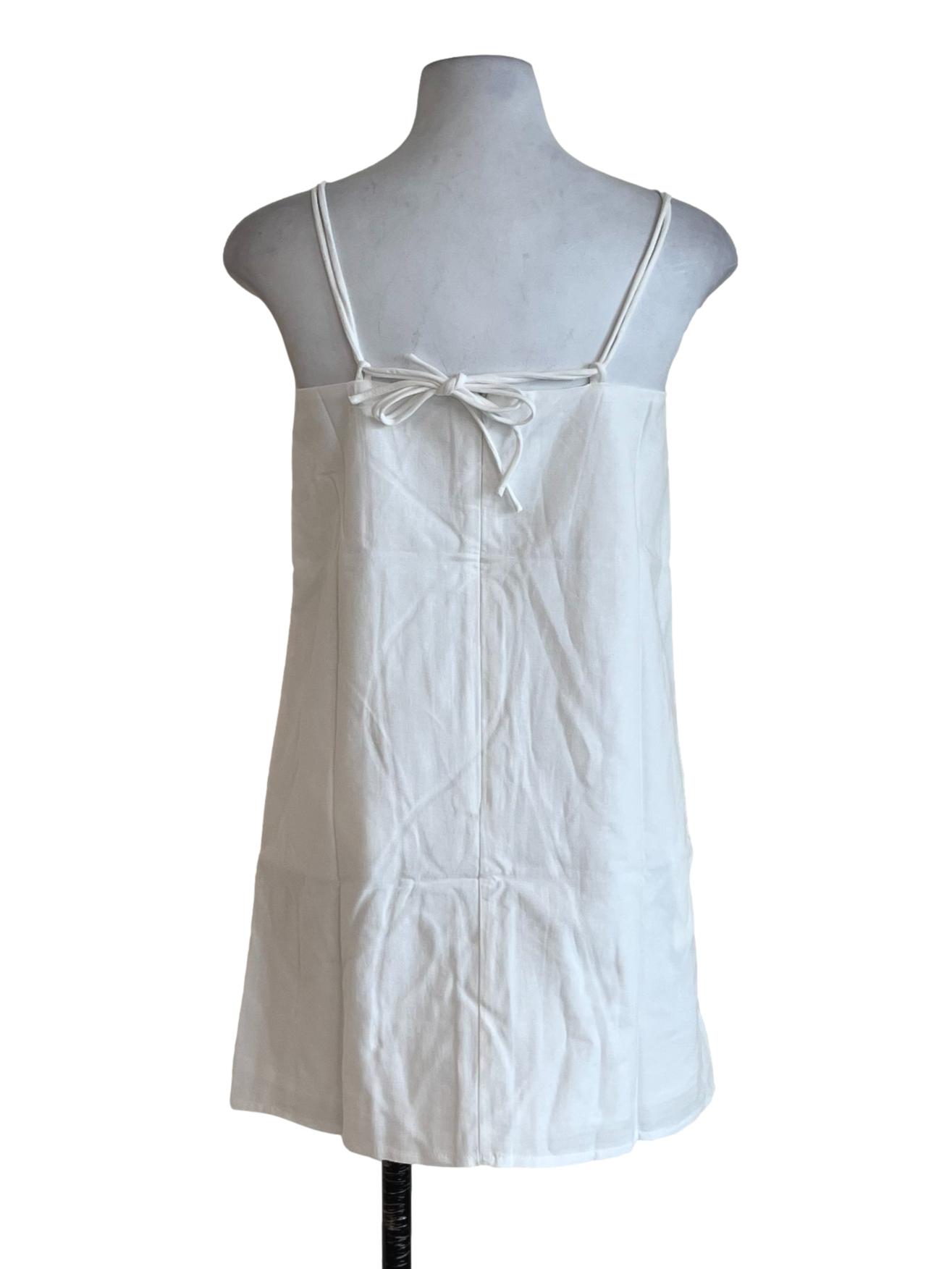 White Ambrose Linen Basic Dress