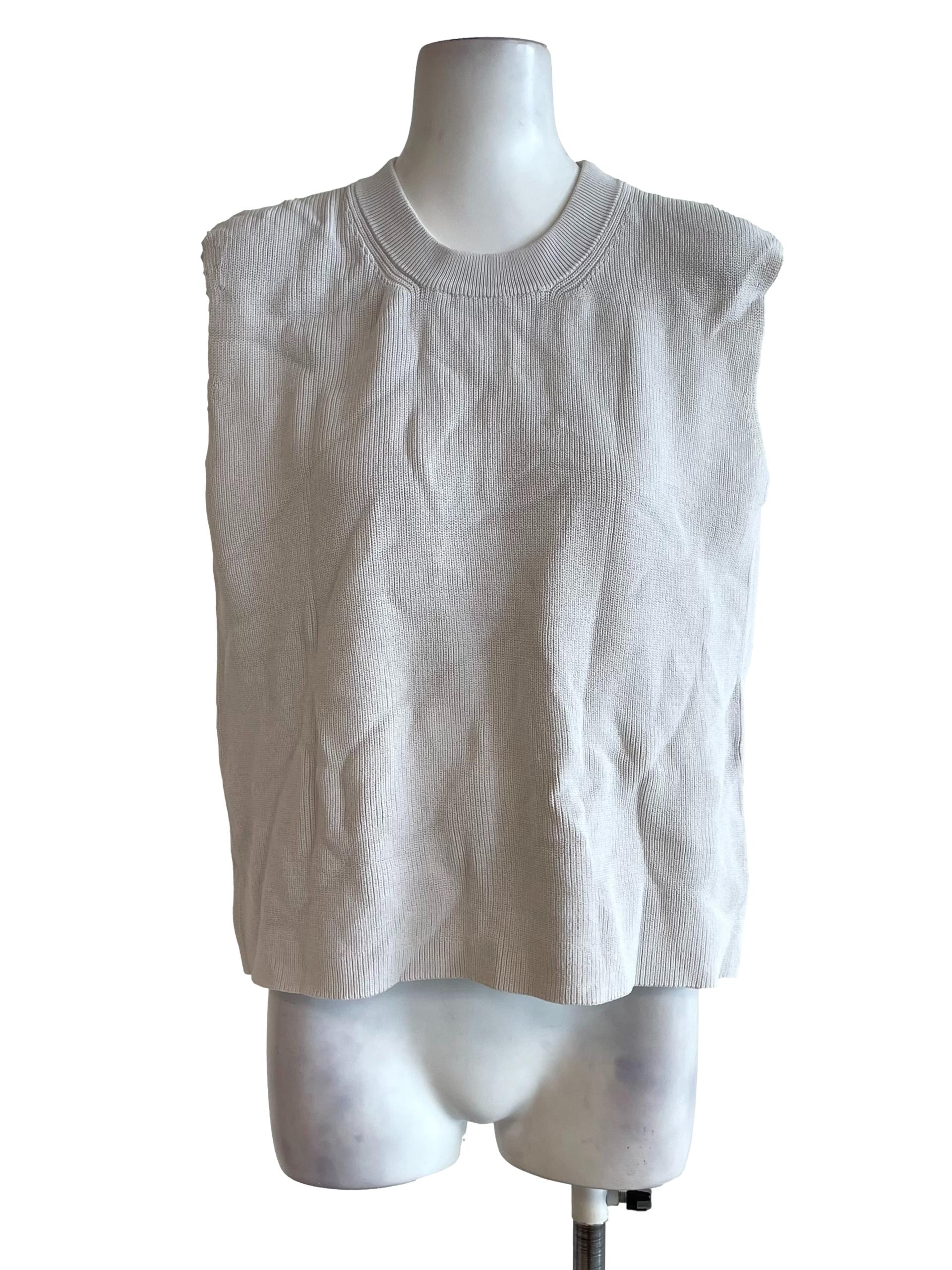 Bone Boxy Knit Vest