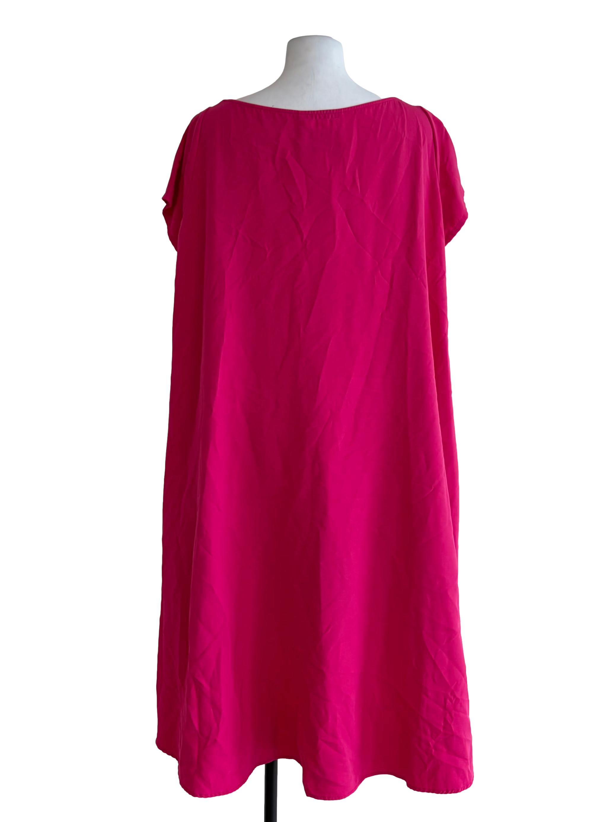 Fuchsia Pink High-Low Swing Dress