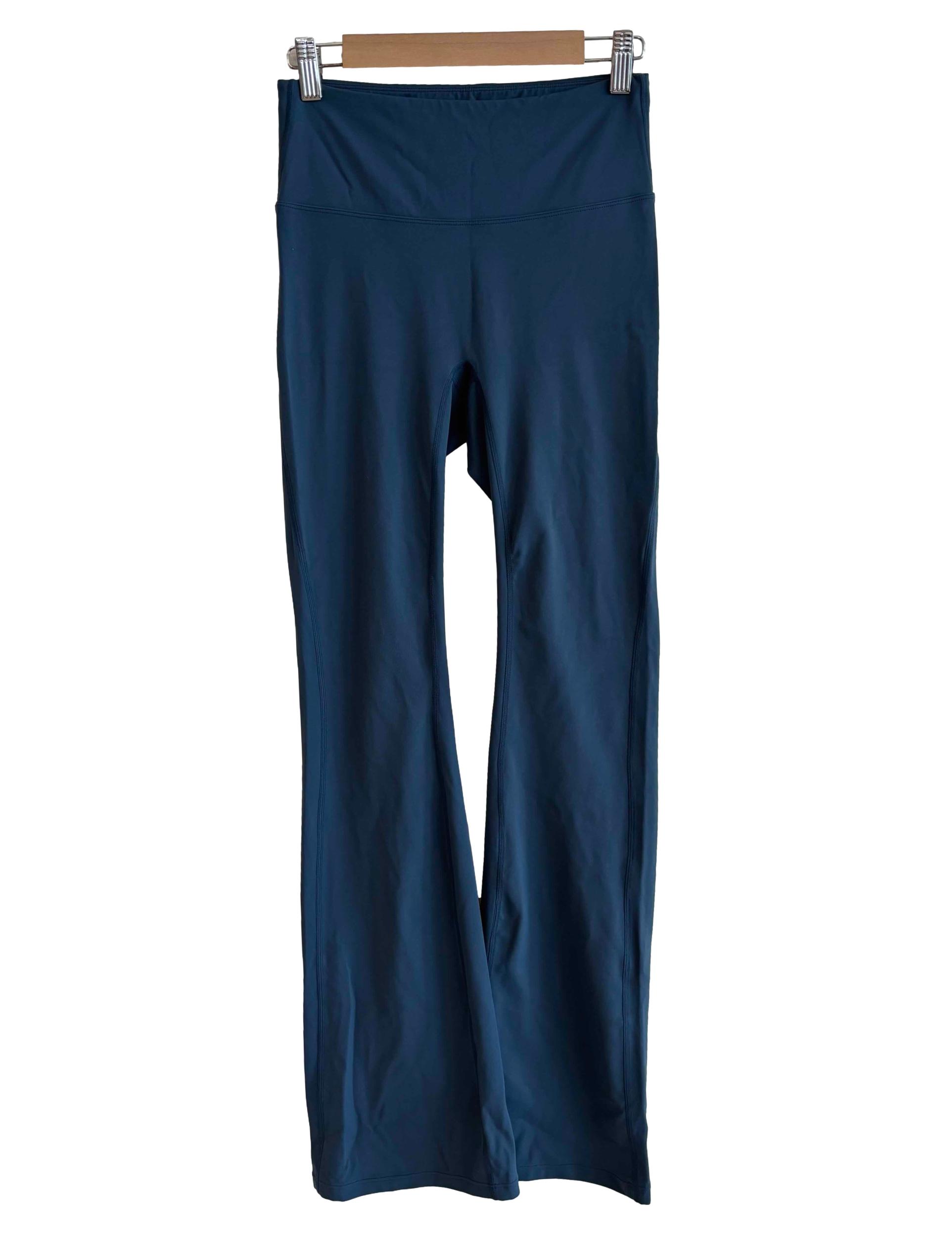 Peacock Blue High Waisted Flare Leggings