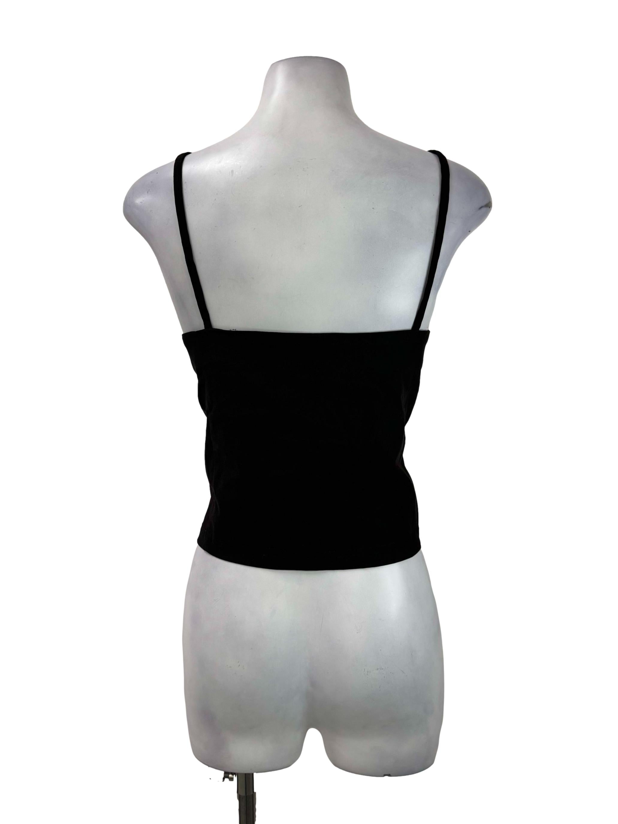 Basic Black Square Neck Sleeveless Top OSN