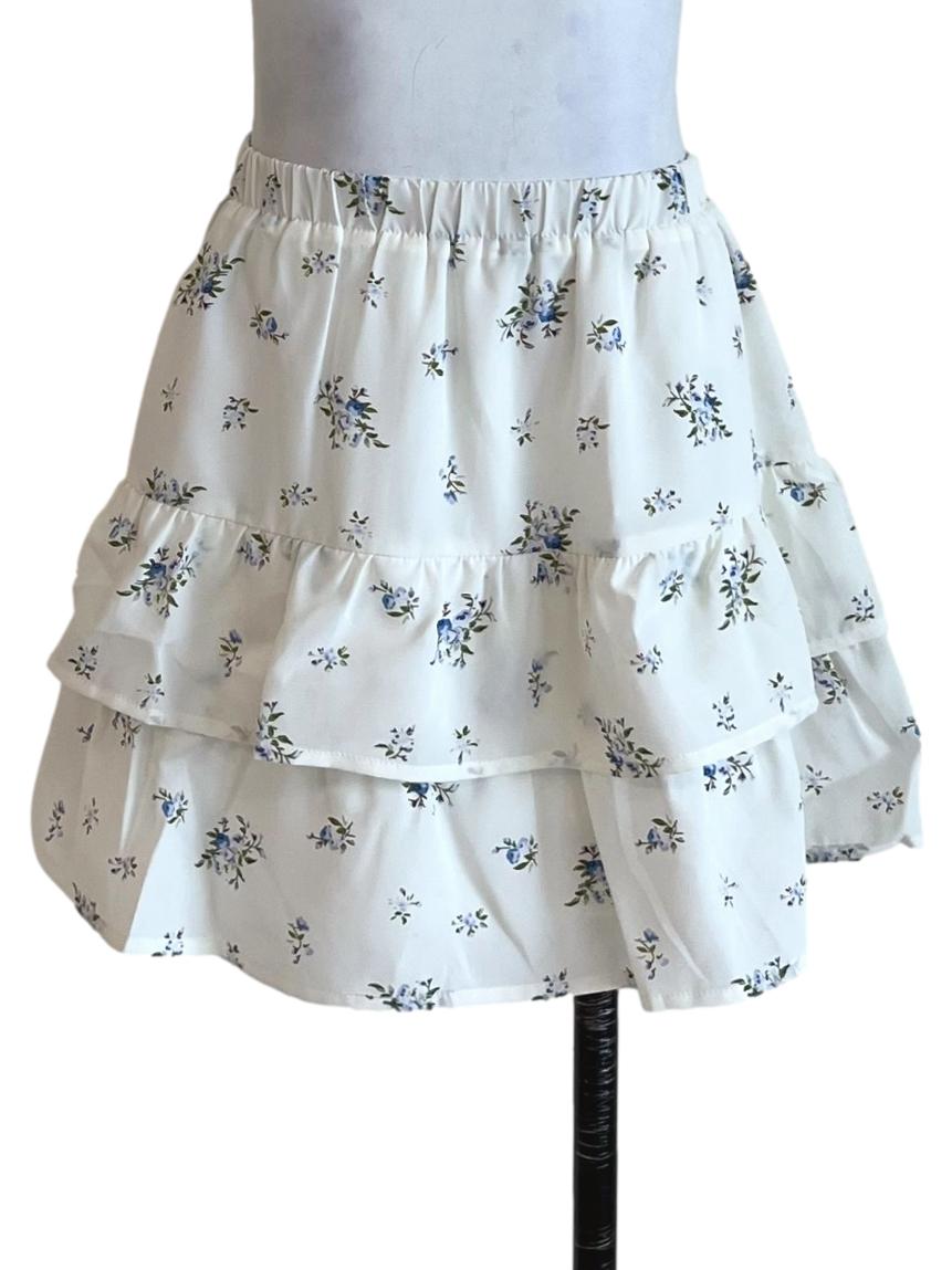 White Angelina Tiered Skorts