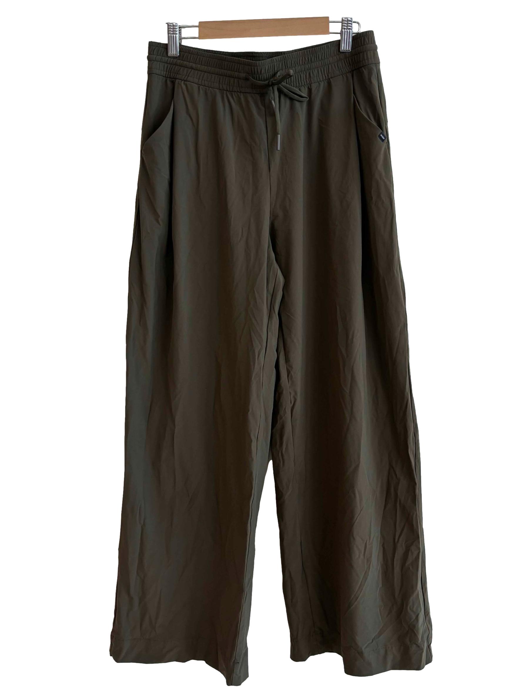 Army Green Wide Relaxed Pants