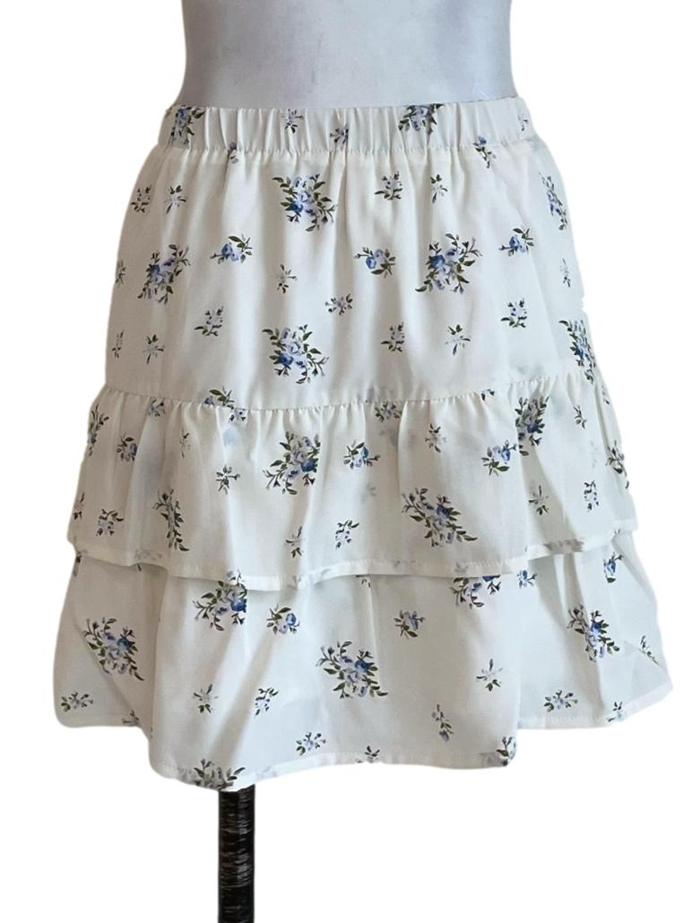 White Angelina Tiered Skorts
