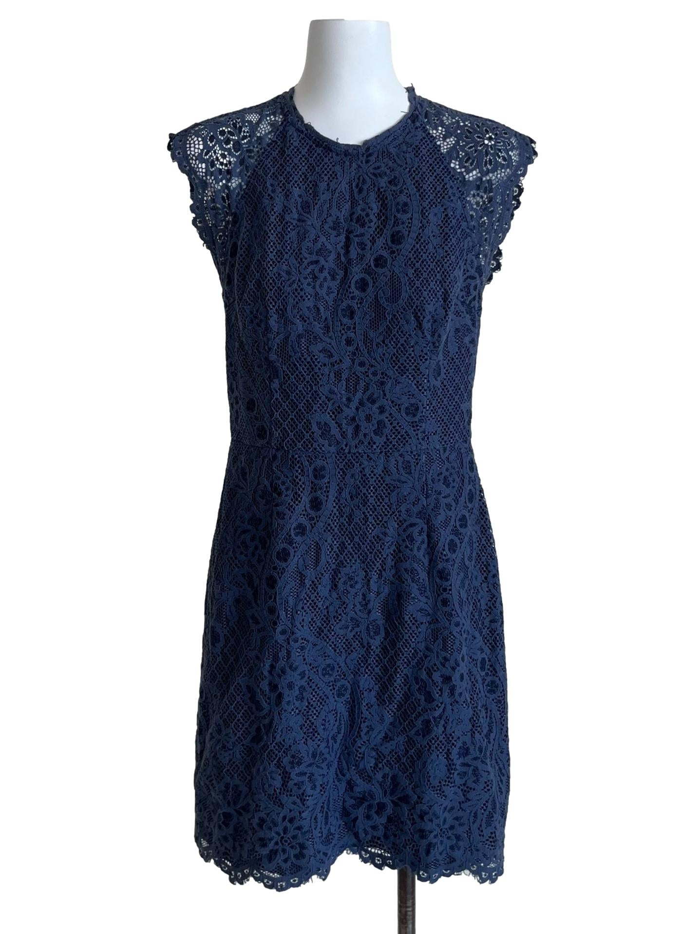 Aegean Blue Lace A-Line Dress