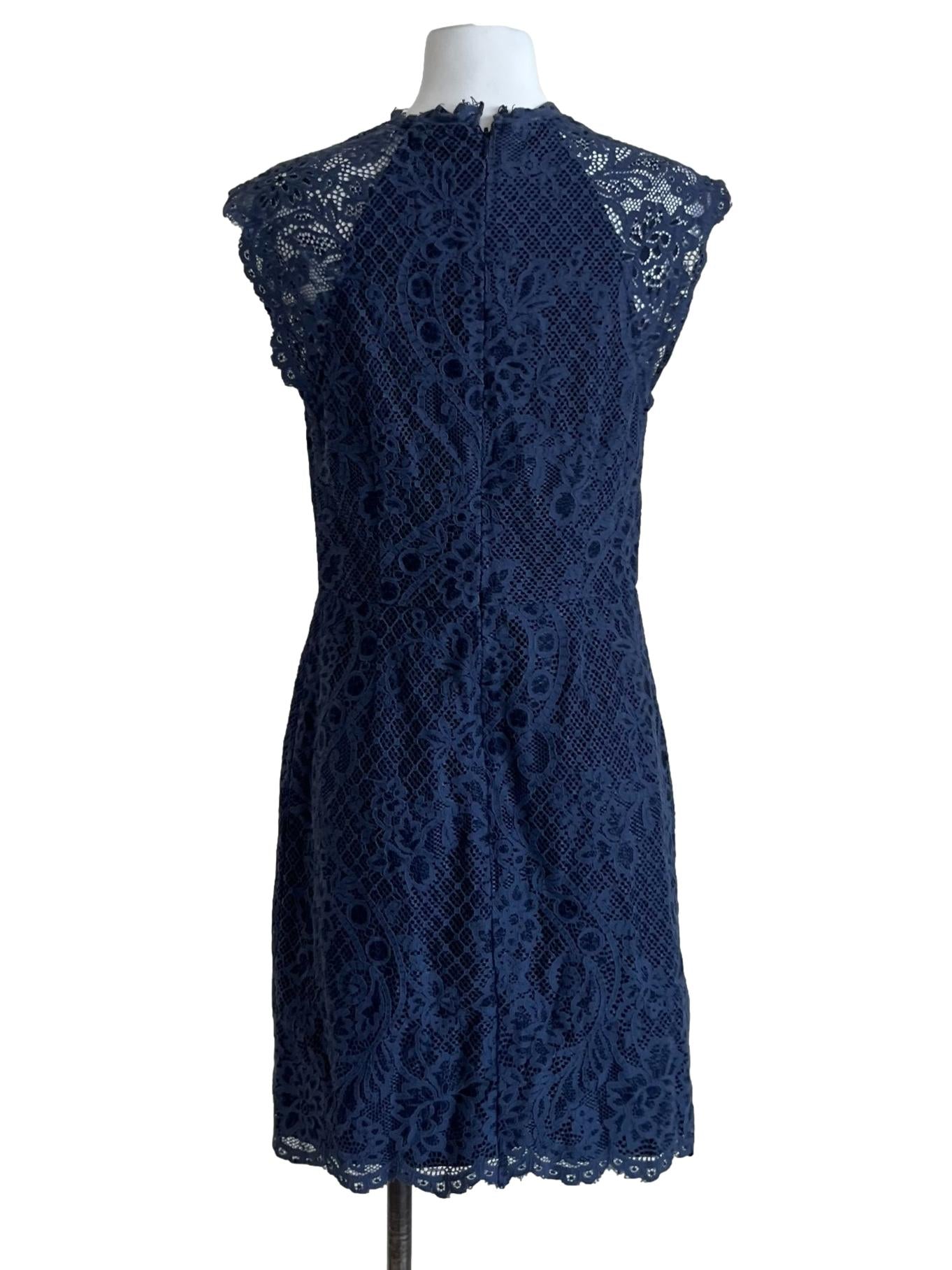 Aegean Blue Lace A-Line Dress