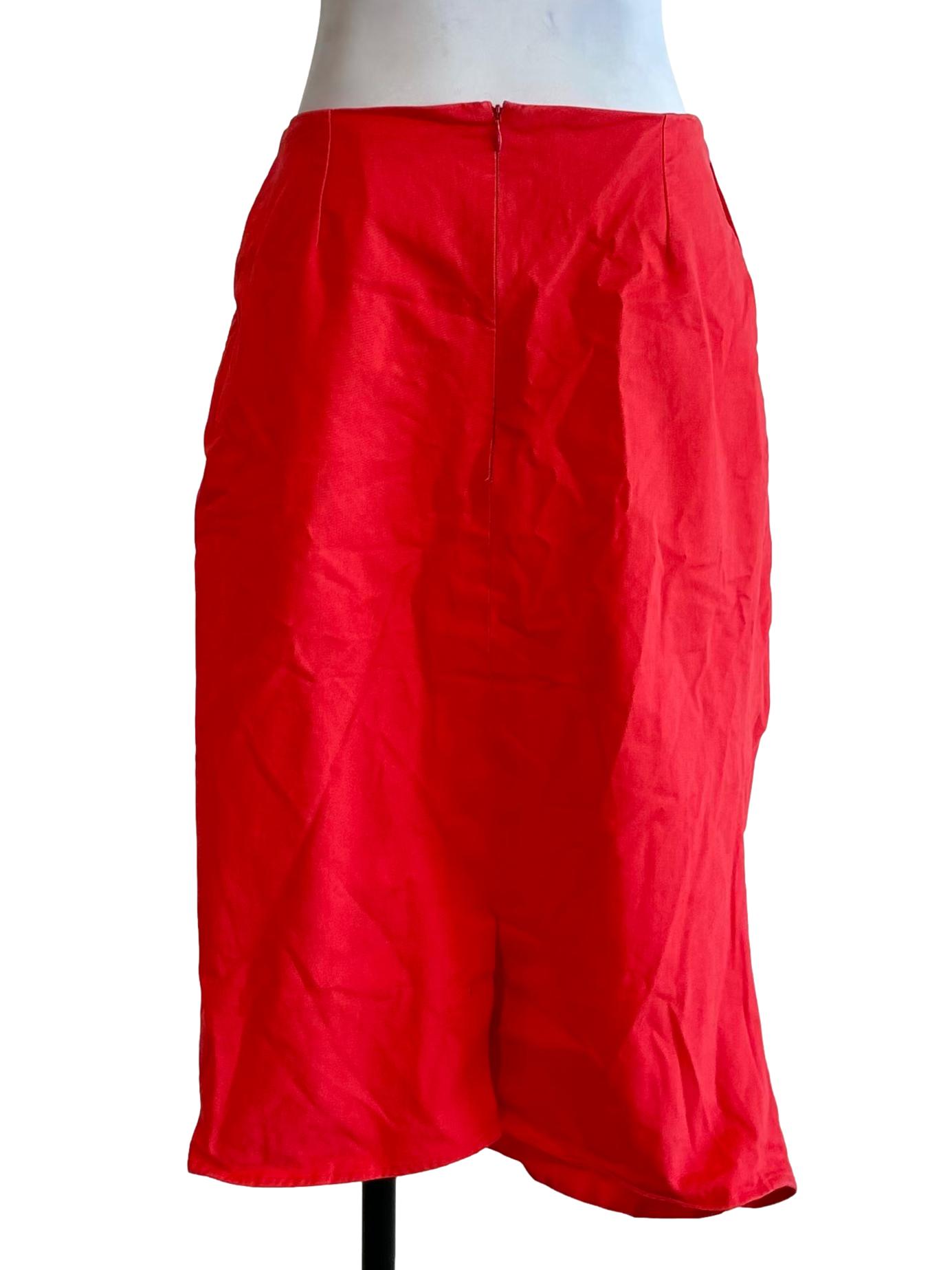 Strawberry Pink Ruffle Front Skirt