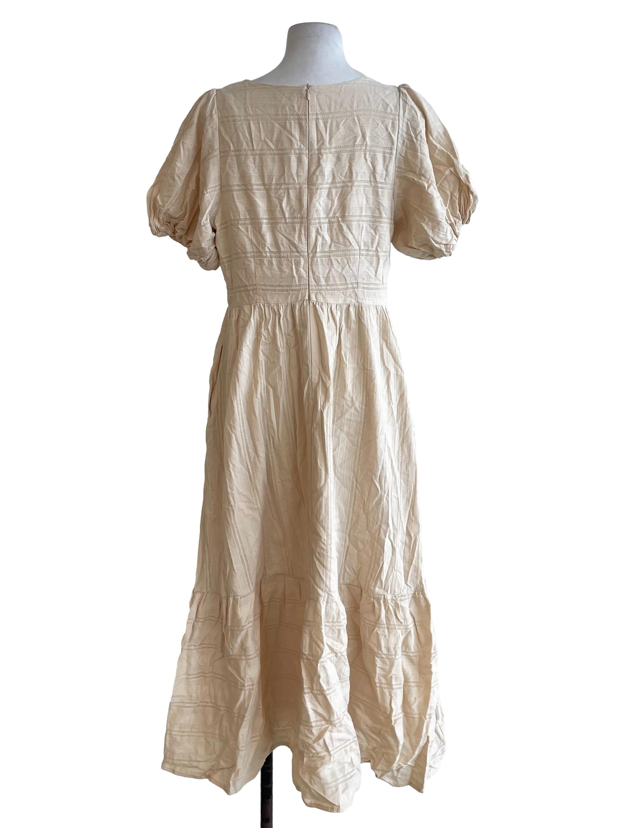Buttermilk Puff Sleeves Lacey Dress