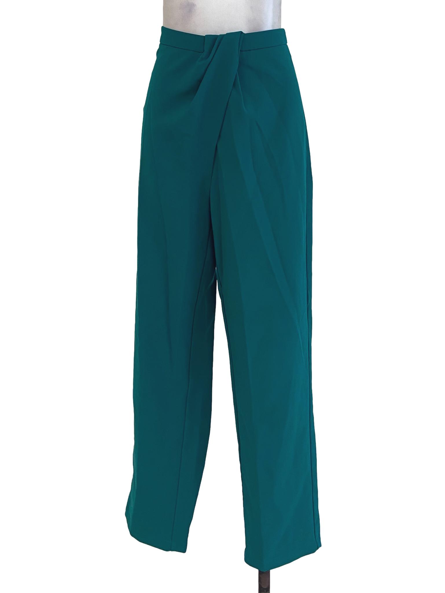 Seafom Green Herringbone Formal Pants