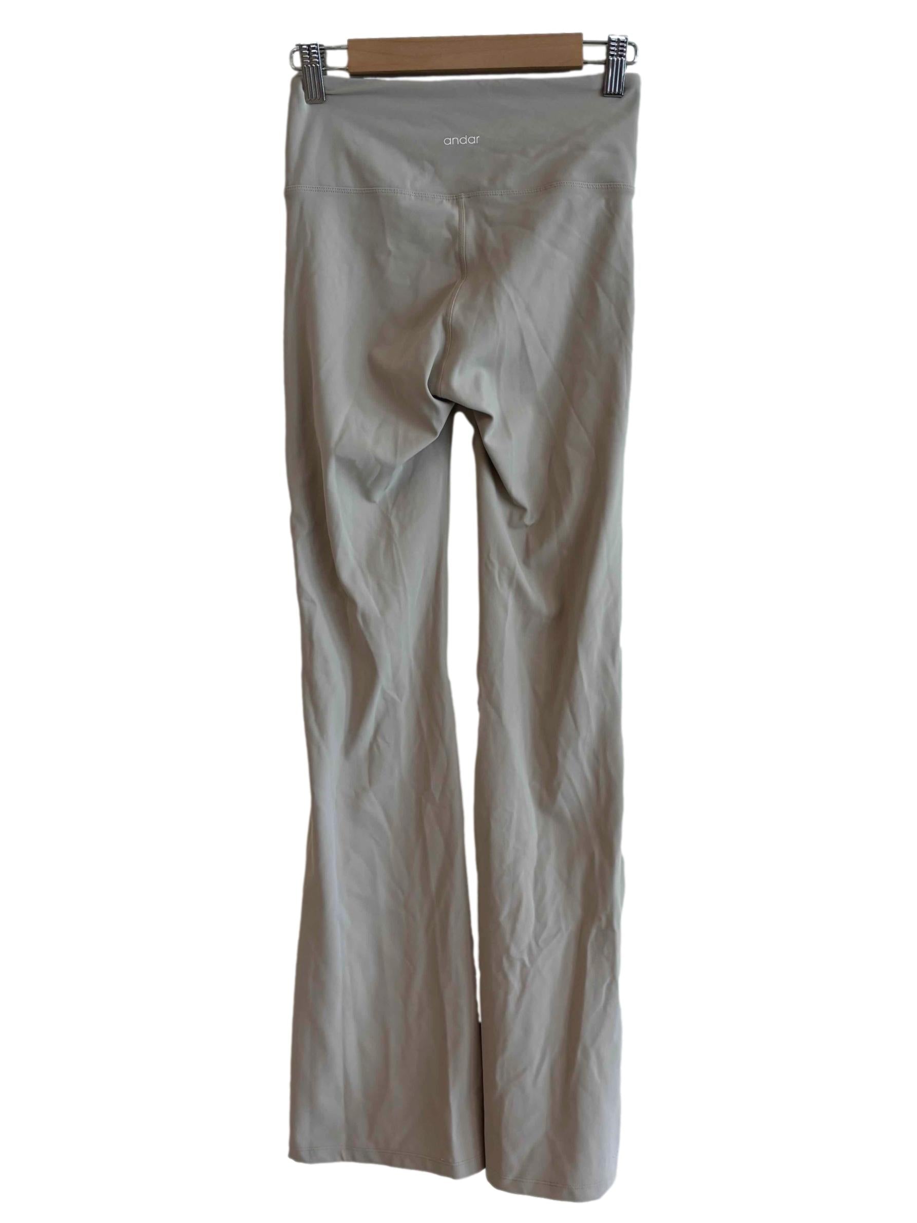 Bone Beige High Waisted Flare Leggings