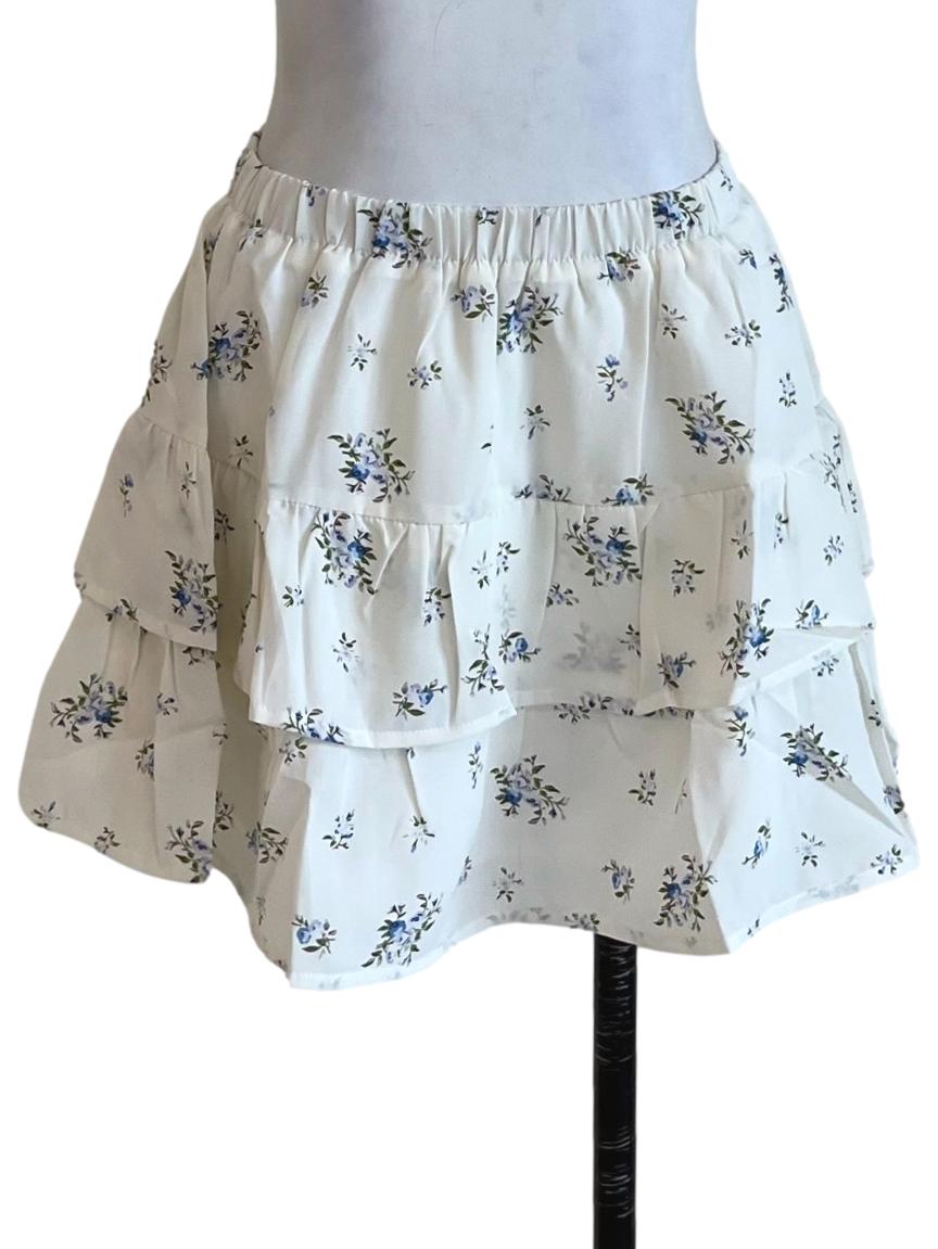 White Angelina Tiered Skorts