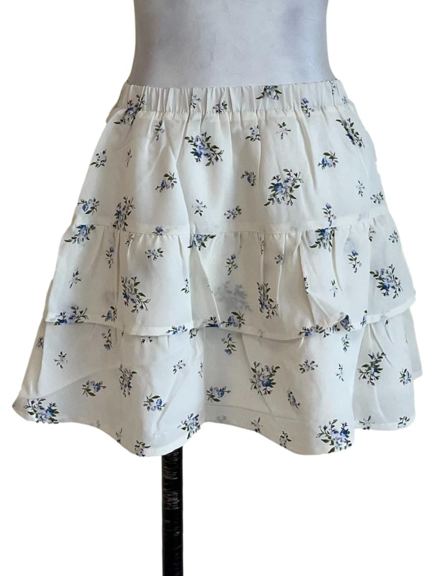 White Angelina Tiered Skorts