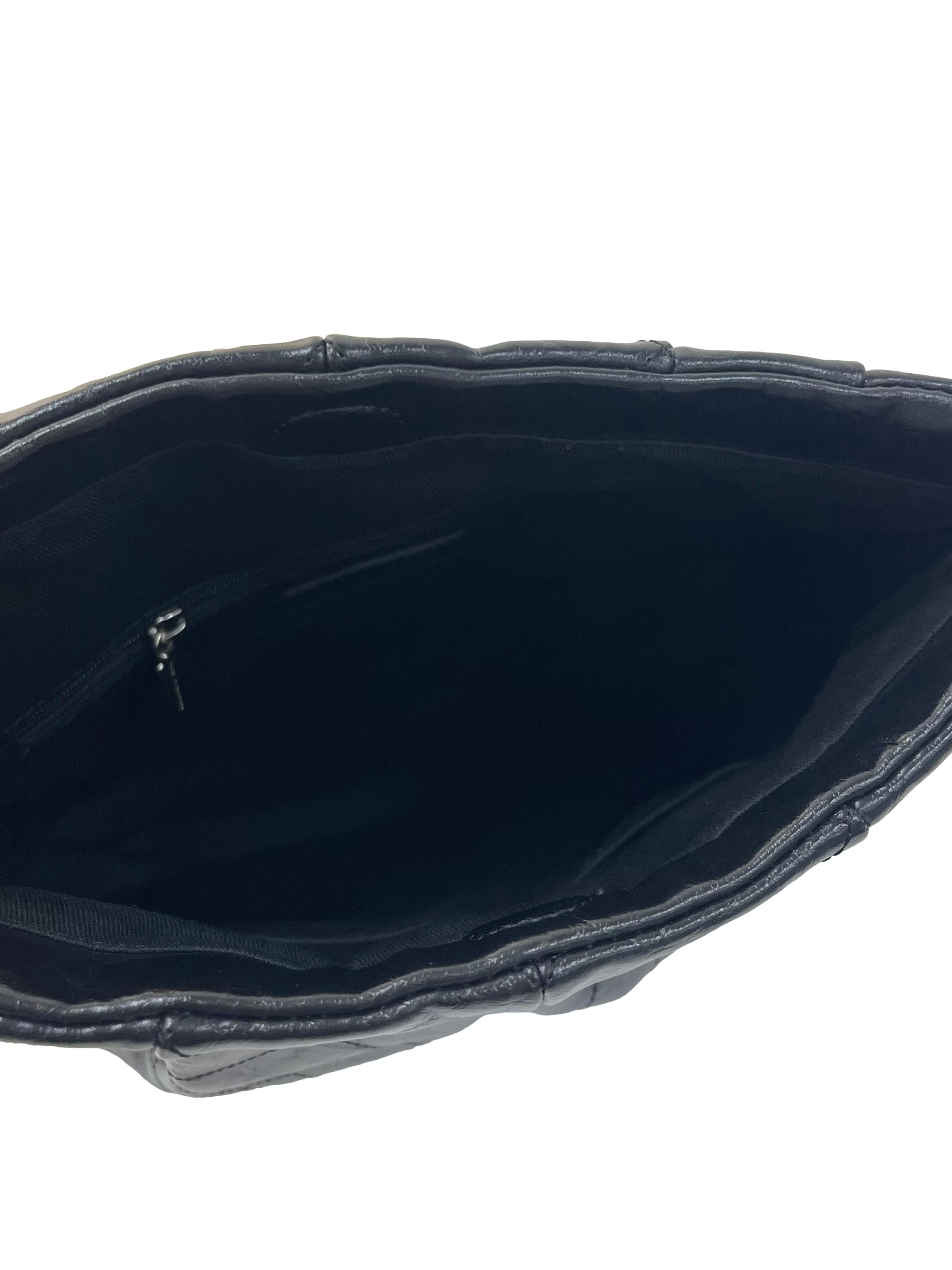 Black Duo Chain Hobo Bag