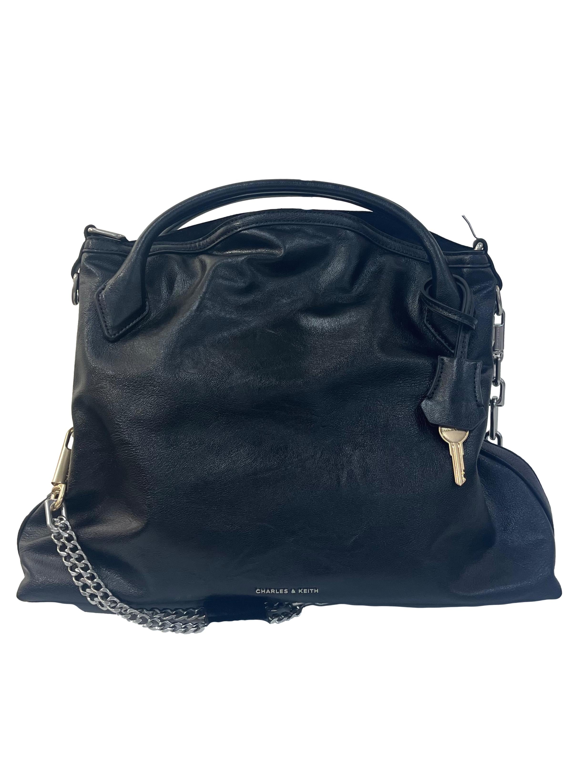 Noir Delfina Chain Tote Bag