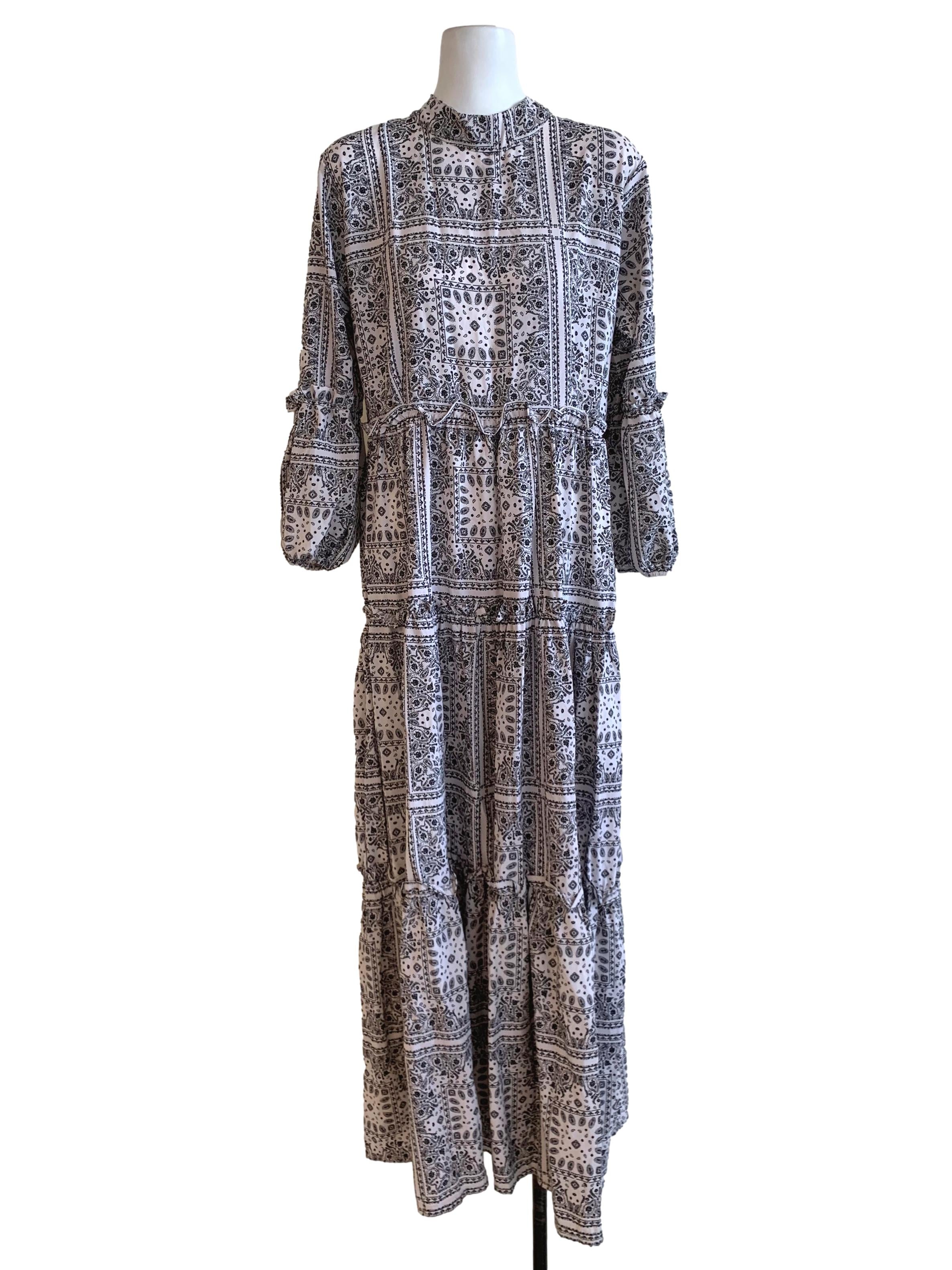White Floral Empire Dress