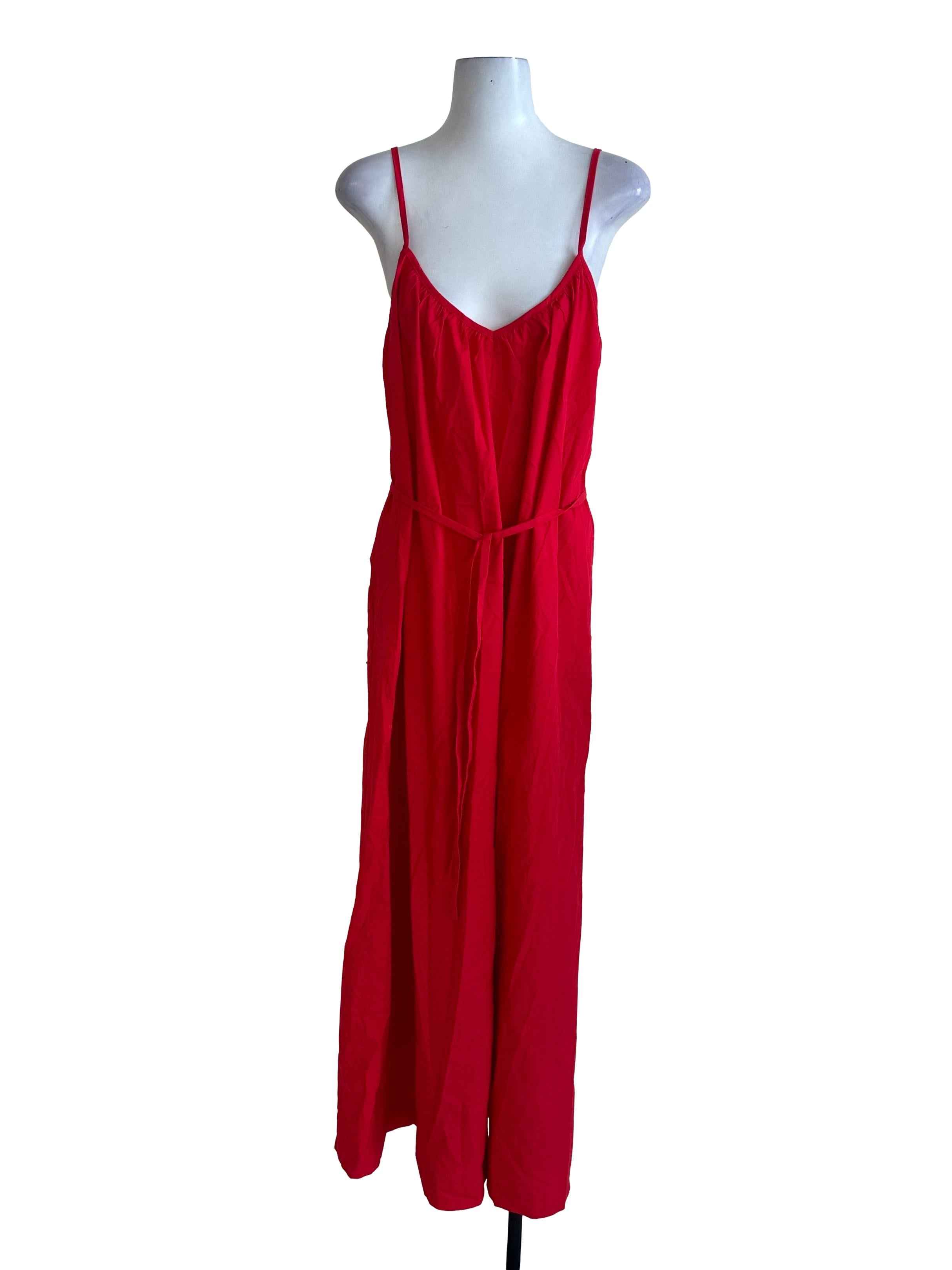 Sashay Red V Neck Spaghetti Strap Dress