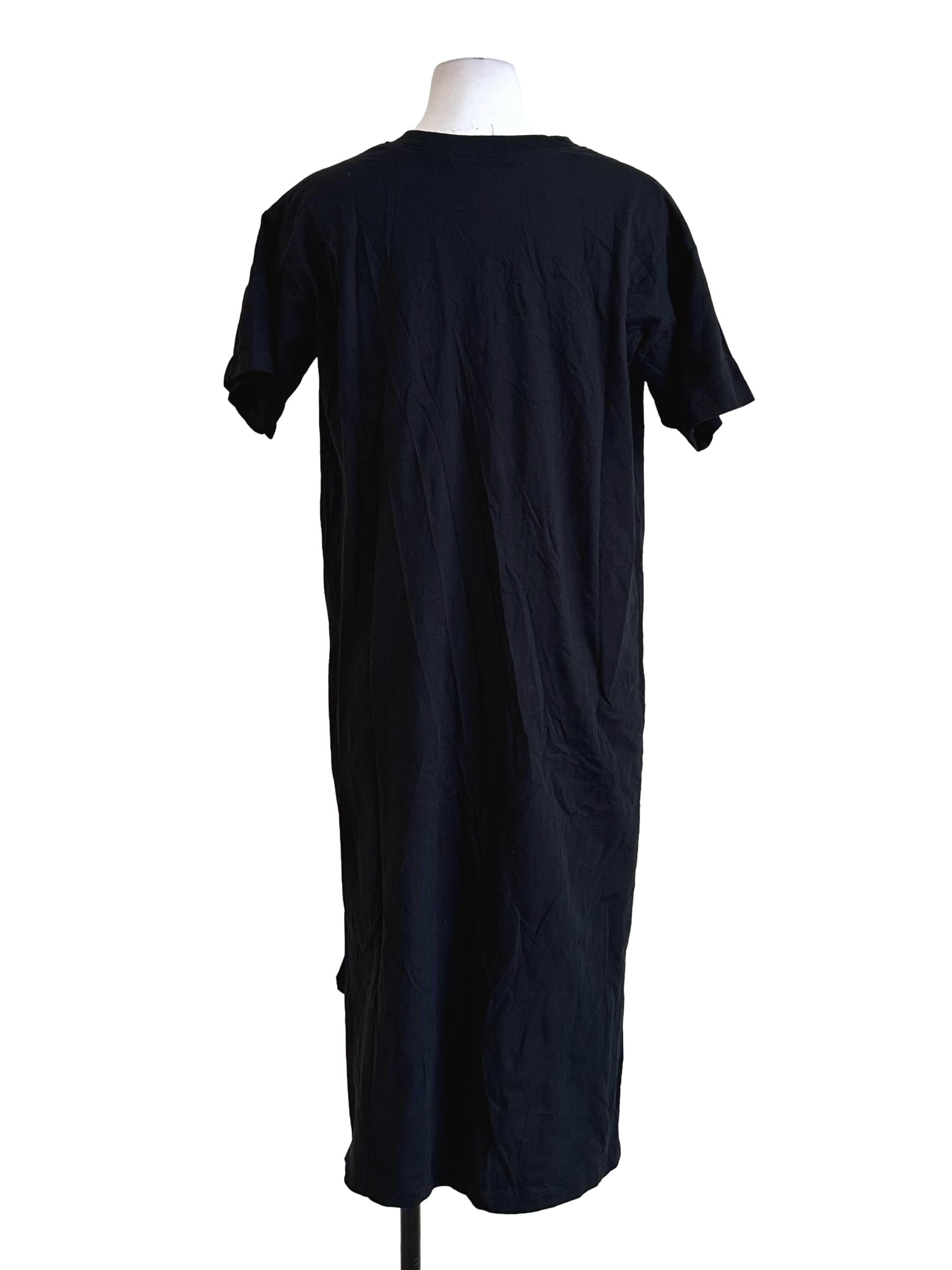 Black Round Neck Cotton Dress