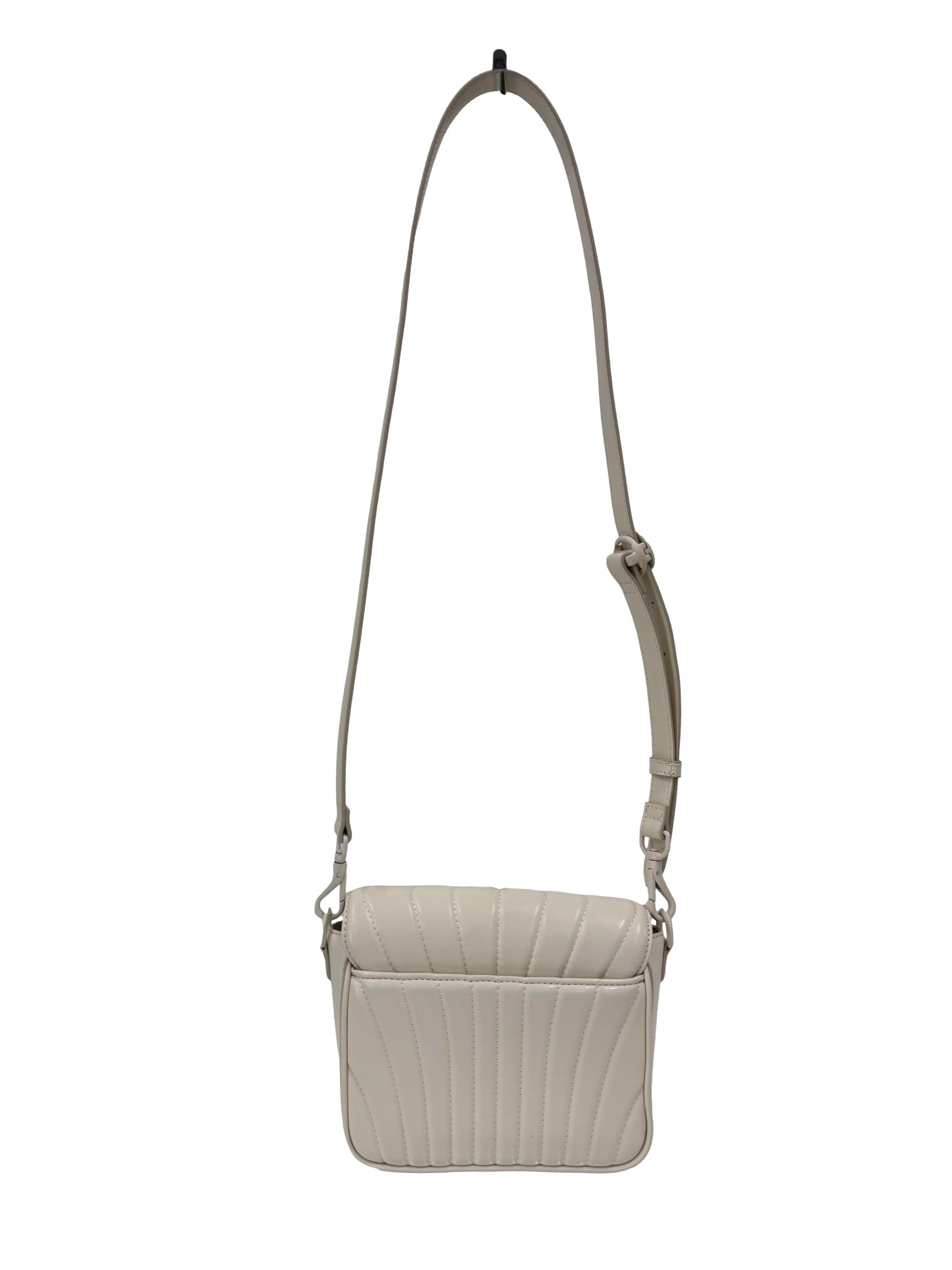 Cream Aurora Metallic Accent Chain Handle Bag